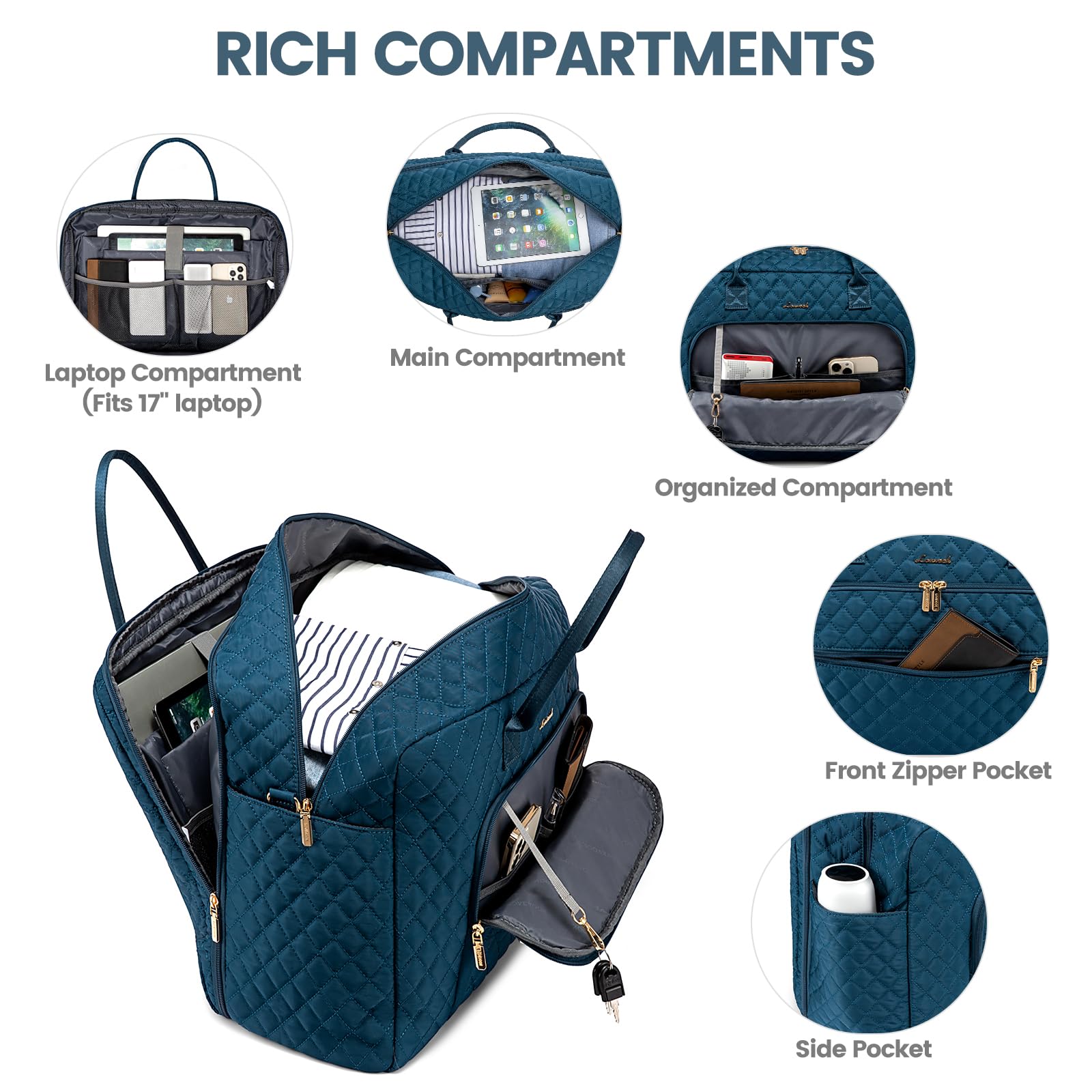 Foto 3 pulgar | Bolsa De Viaje Lovevook Weekender Para Mujer Con Portátil Comp - Venta Internacional.