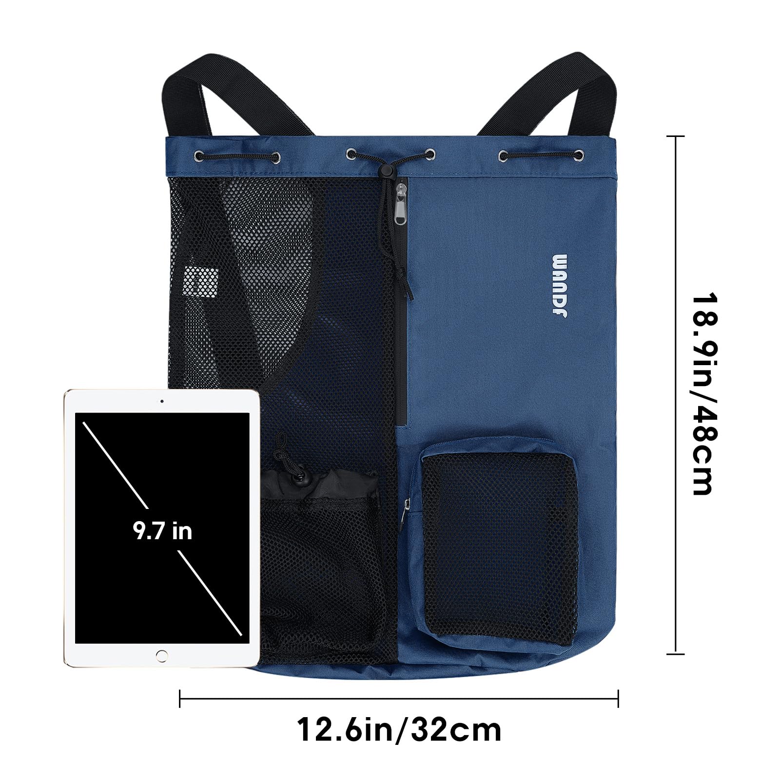 Foto 6 pulgar | Bolsa De Natación Wandf, Mochila De Malla Con Cordón, Impermeable, Azul Oscuro - Venta Internacional.