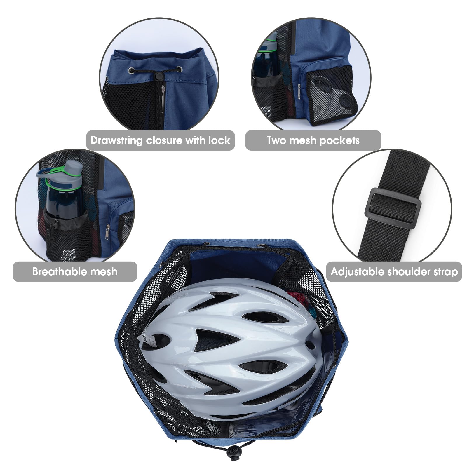 Foto 7 pulgar | Bolsa De Natación Wandf, Mochila De Malla Con Cordón, Impermeable, Azul Oscuro - Venta Internacional.