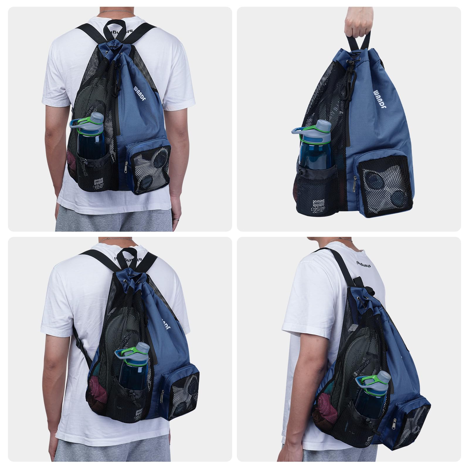 Foto 8 pulgar | Bolsa De Natación Wandf, Mochila De Malla Con Cordón, Impermeable, Azul Oscuro - Venta Internacional.