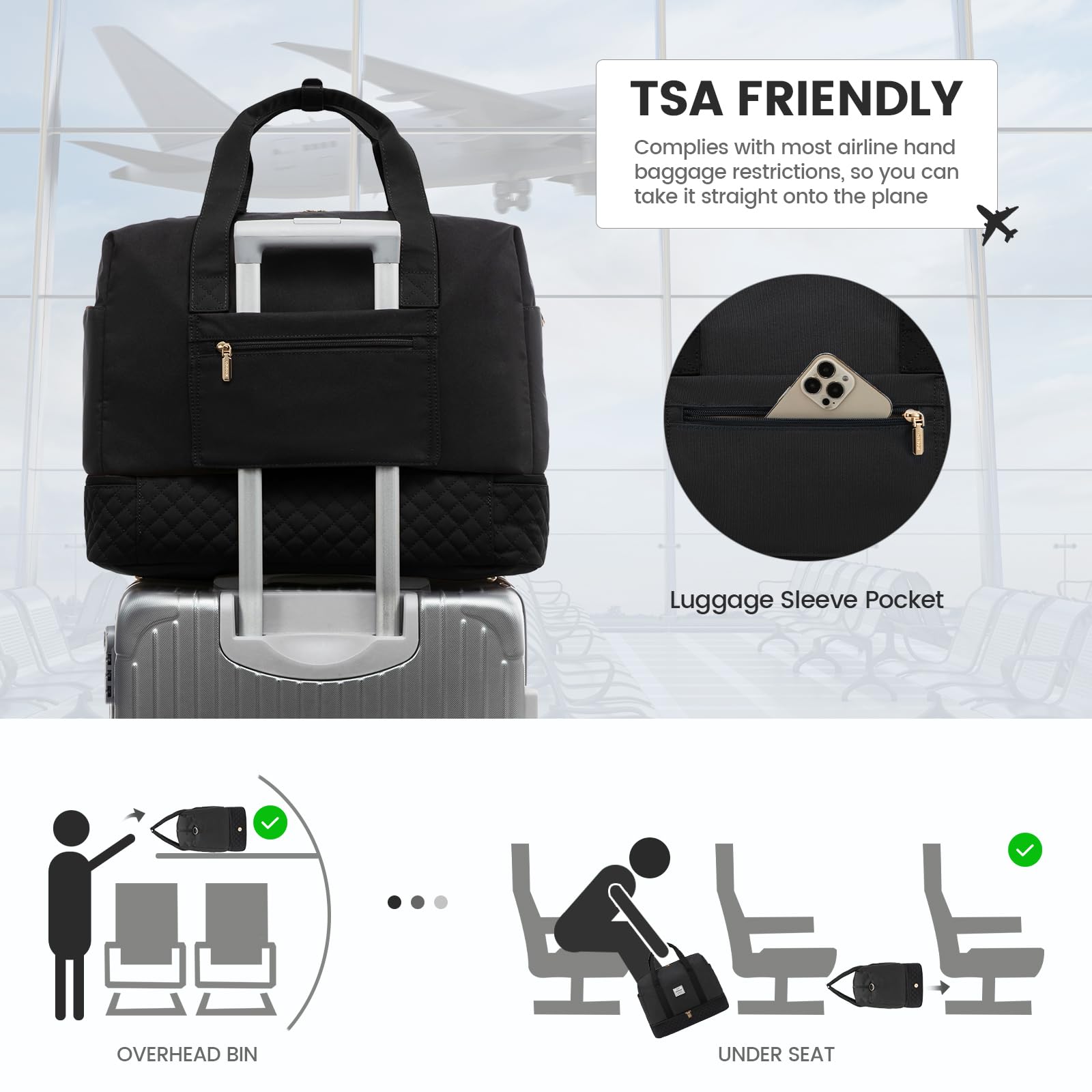Foto 6 pulgar | Bolsa De Viaje Lovevook 35 L Weekender Para Mujer De 18 Pulgadas - Venta Internacional.