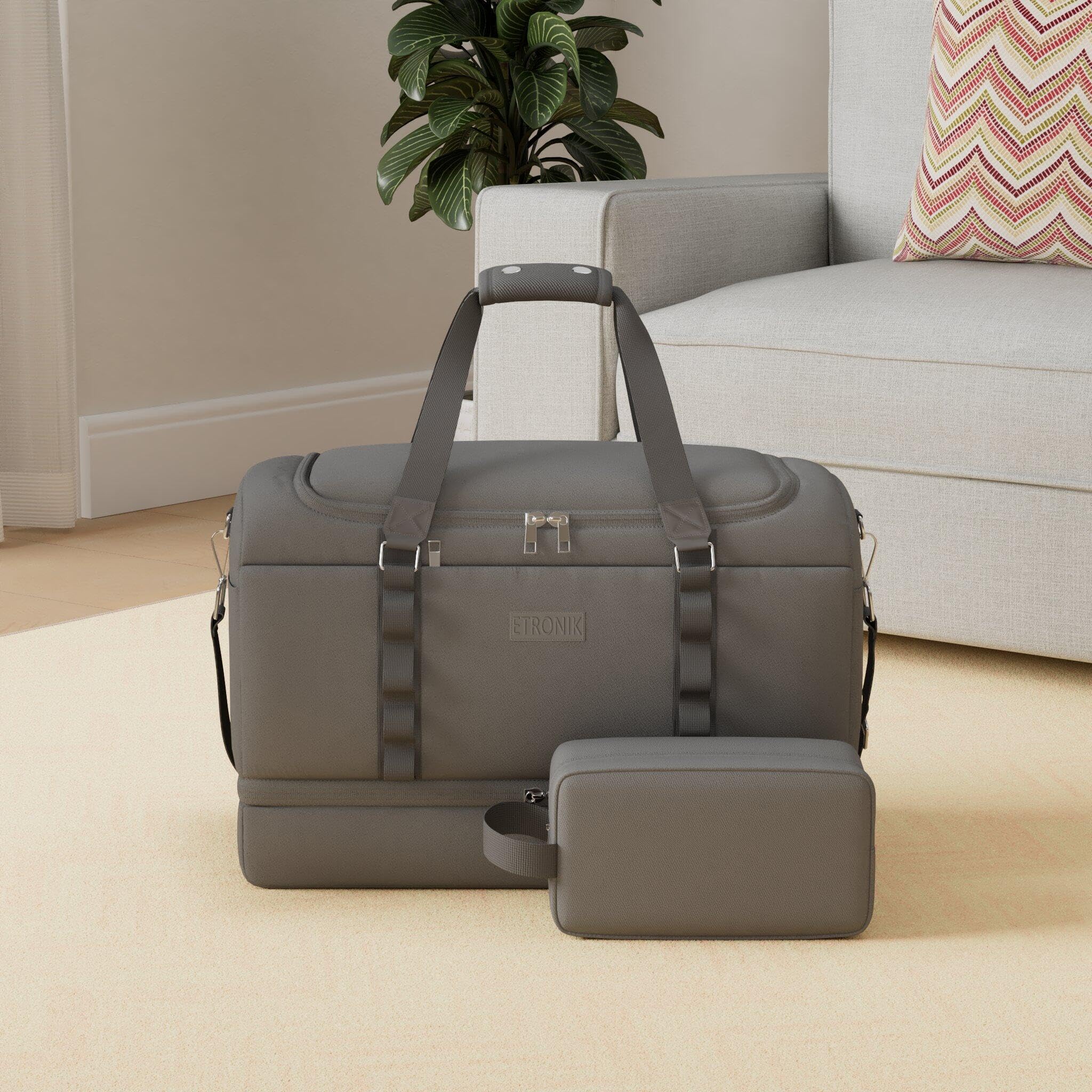 Foto 3 pulgar | Bolsa Deportiva Etronik, Bolsa De Viaje Grande Con Compartimento Para Zapatos, 55 L, Color Gris - Venta Internacional.