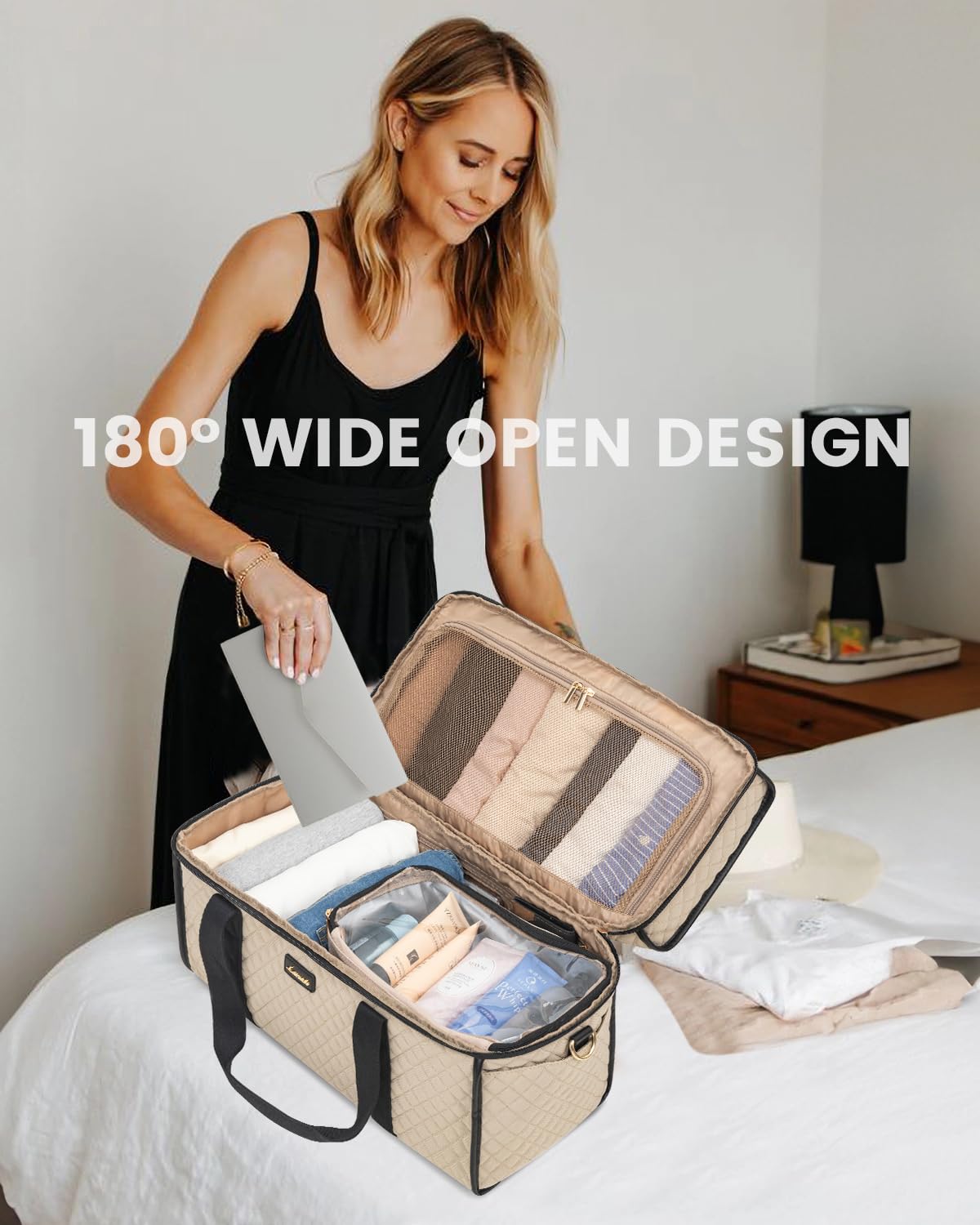 Foto 2 | Bolsa De Viaje Lovevook Weekender Para Mujer, Juego De 3 Piezas - Venta Internacional.