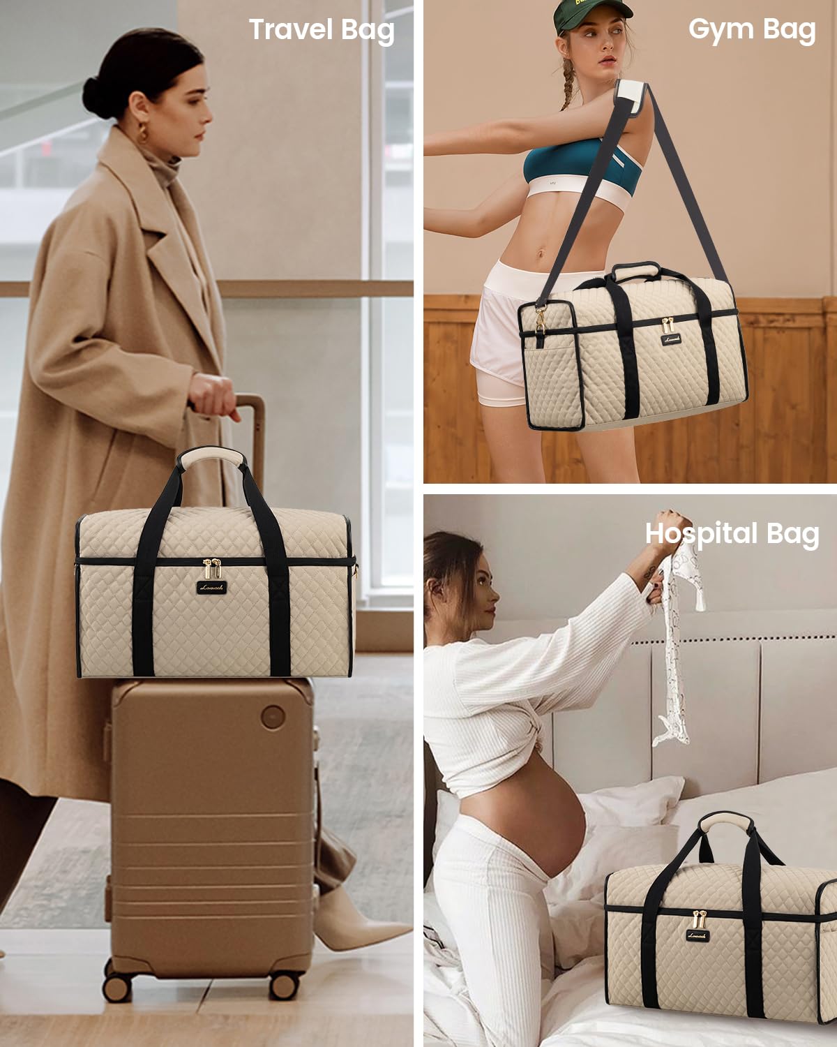 Foto 7 pulgar | Bolsa De Viaje Lovevook Weekender Para Mujer, Juego De 3 Piezas - Venta Internacional.