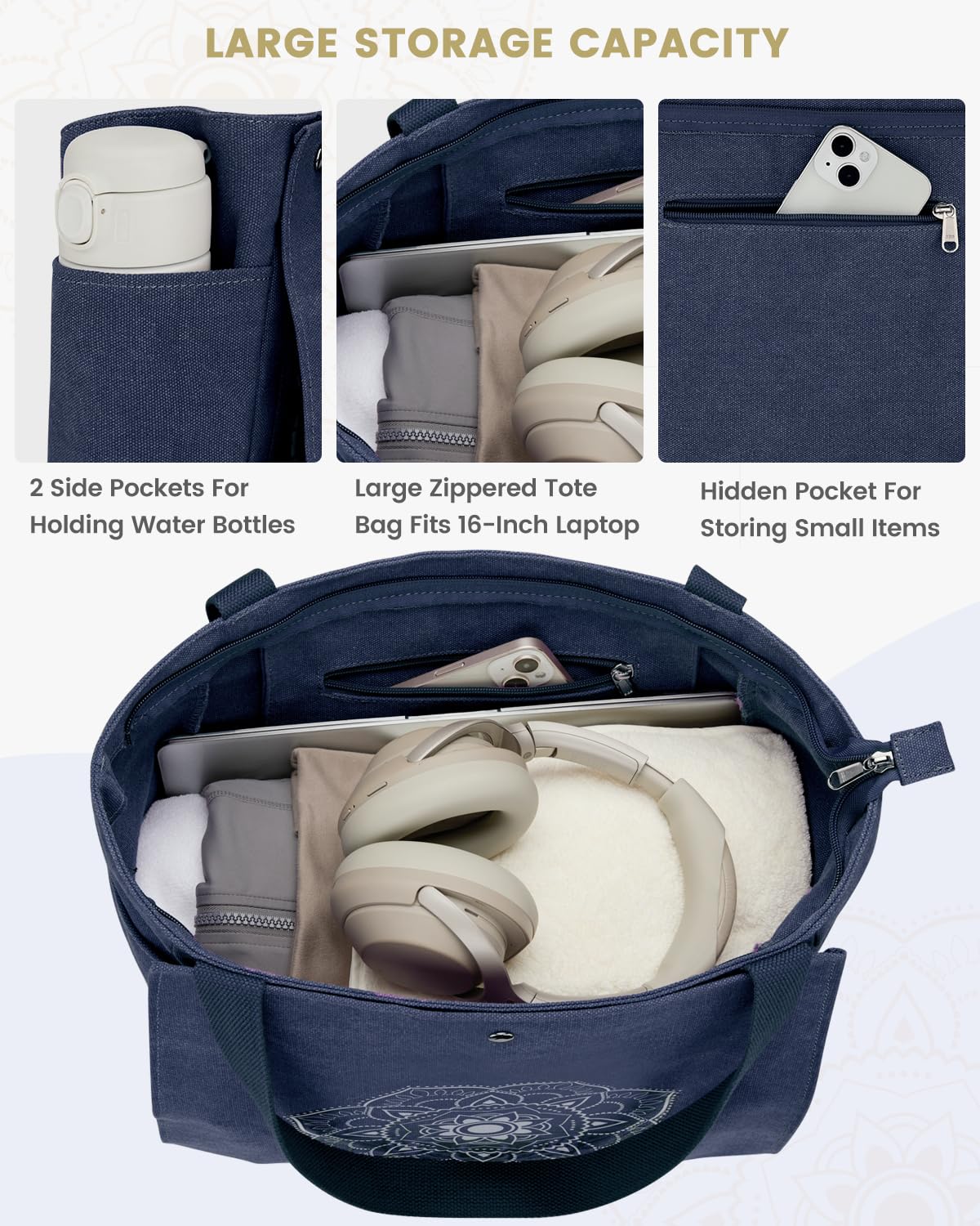 Foto 4 pulgar | Bolsa Para Esterilla De Yoga Gonex Para Yoga Y Gimnasio Con Múltiples Bolsillos, Azul - Venta Internacional.