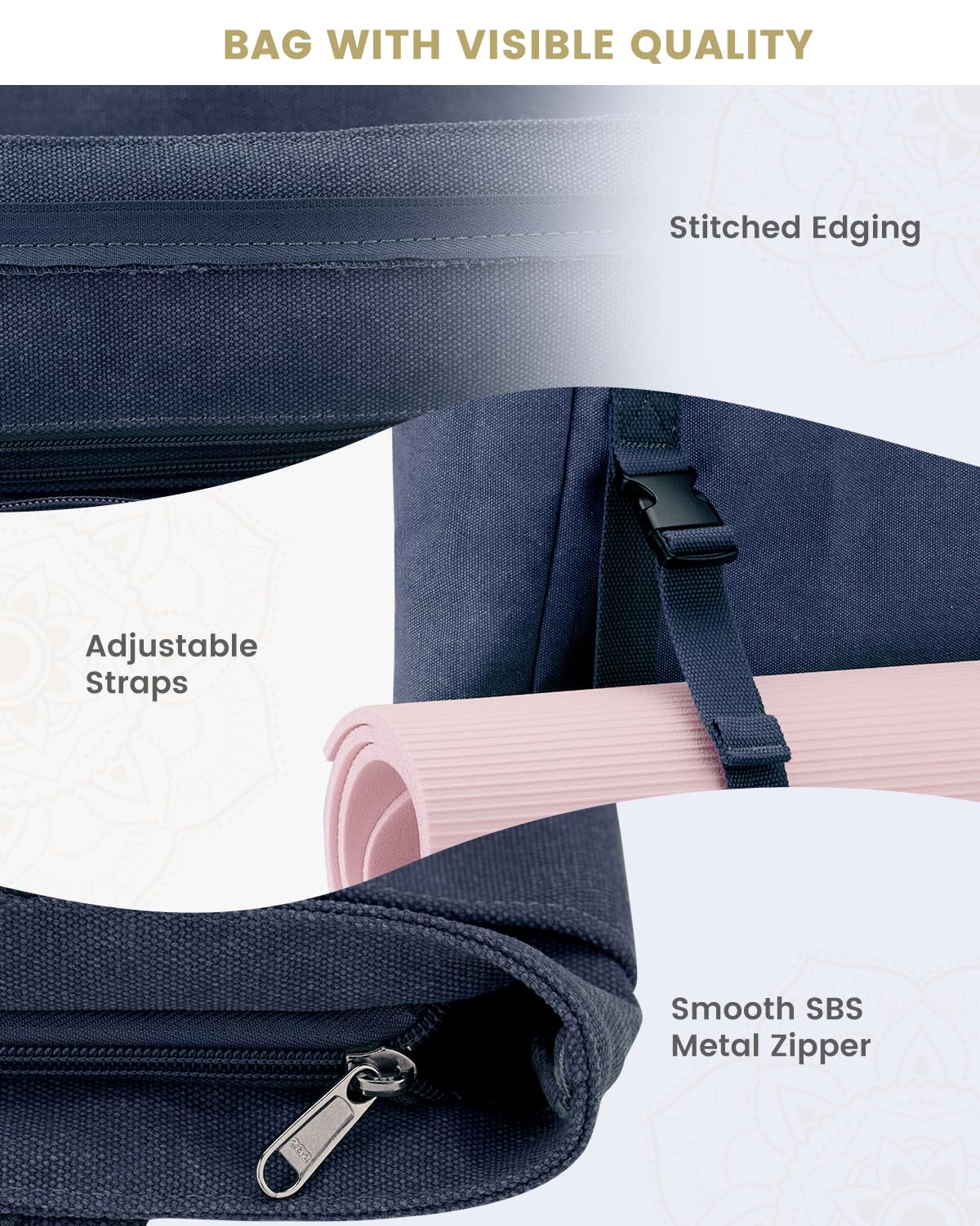 Foto 4 | Bolsa Para Esterilla De Yoga Gonex Para Yoga Y Gimnasio Con Múltiples Bolsillos, Azul - Venta Internacional.