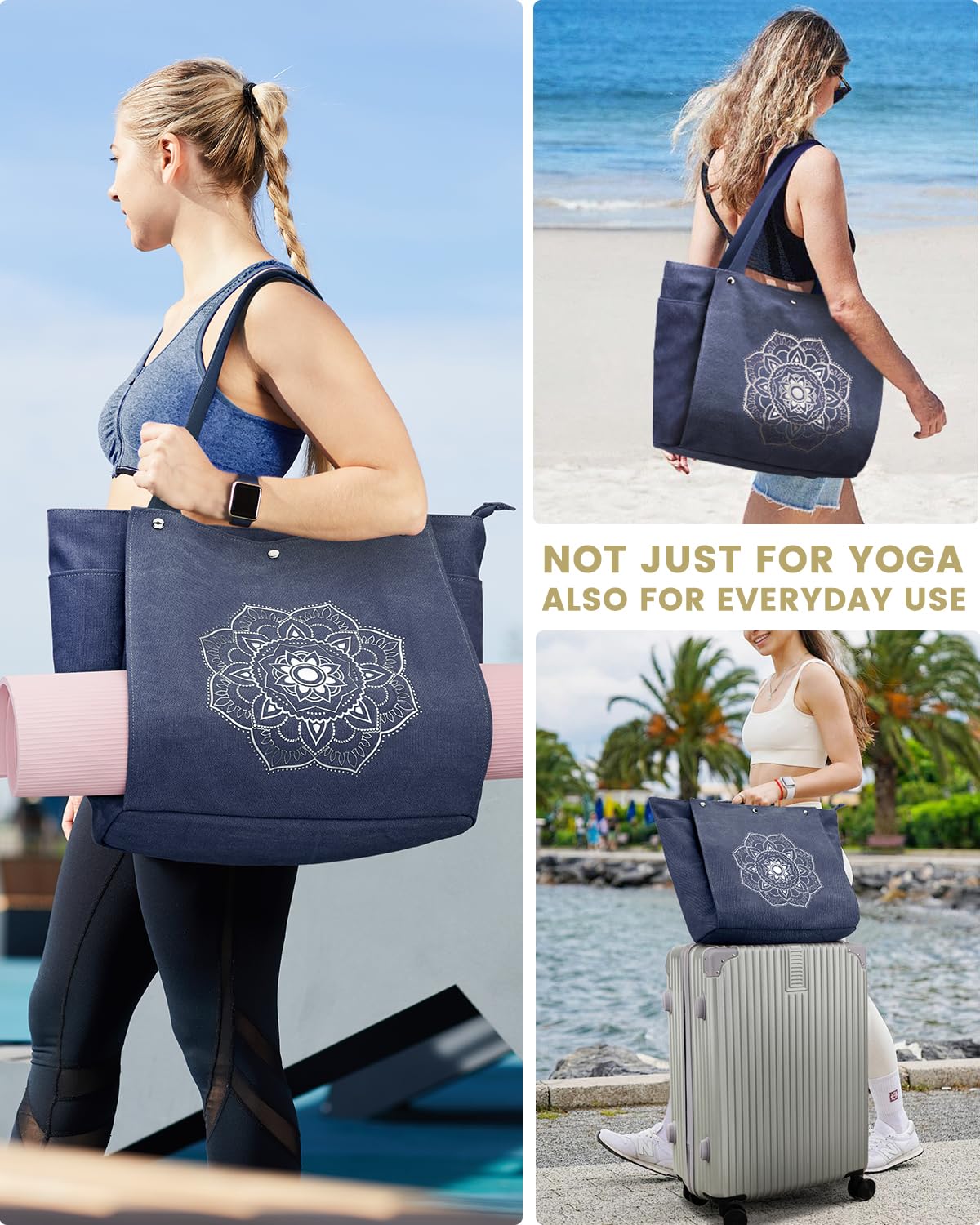 Foto 7 pulgar | Bolsa Para Esterilla De Yoga Gonex Para Yoga Y Gimnasio Con Múltiples Bolsillos, Azul - Venta Internacional.