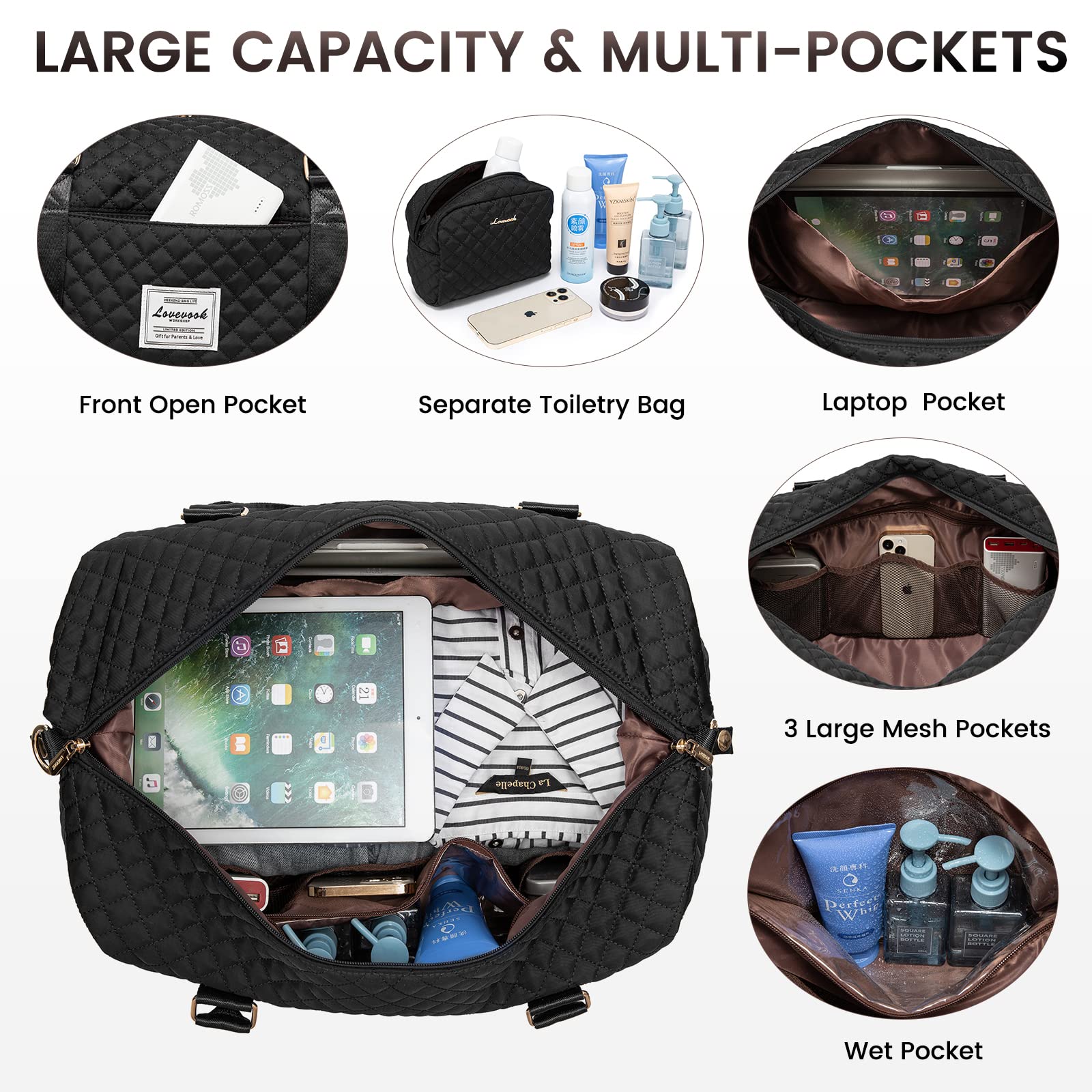 Foto 4 pulgar | Bolsa De Viaje Lovevook Para Mujer Con Compartimento Para Zapatos - Venta Internacional.