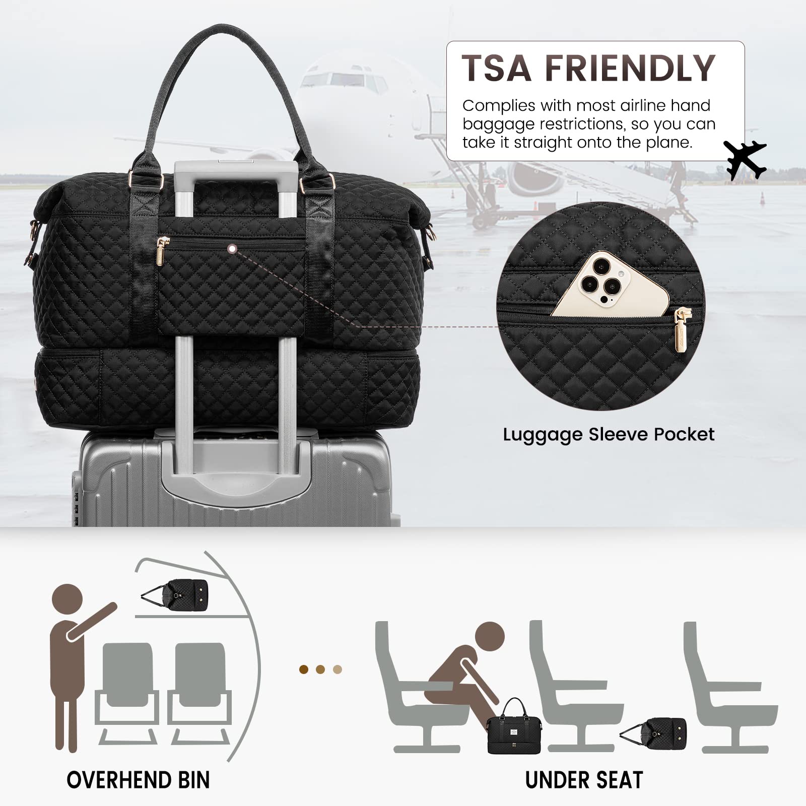 Foto 5 pulgar | Bolsa De Viaje Lovevook Para Mujer Con Compartimento Para Zapatos - Venta Internacional.