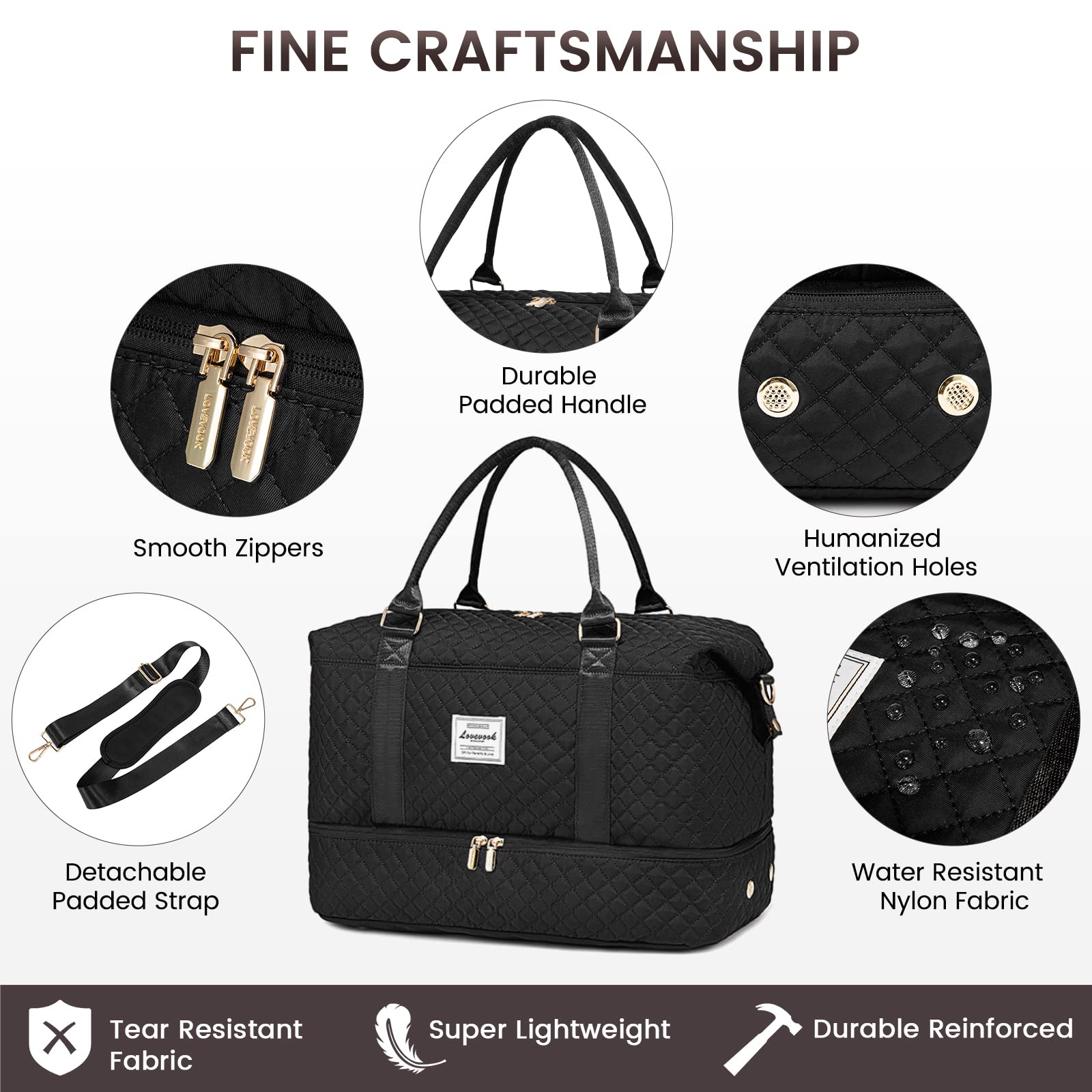 Foto 6 pulgar | Bolsa De Viaje Lovevook Para Mujer Con Compartimento Para Zapatos - Venta Internacional.
