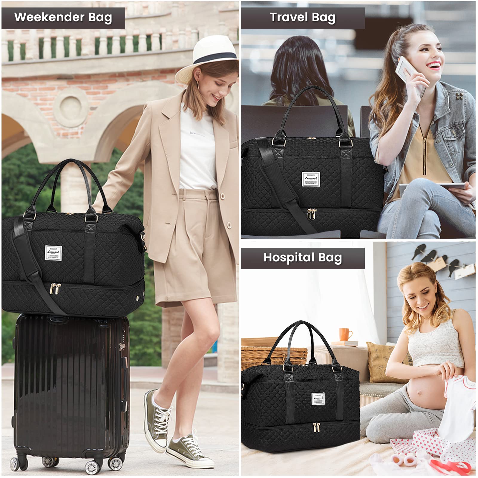 Foto 7 pulgar | Bolsa De Viaje Lovevook Para Mujer Con Compartimento Para Zapatos - Venta Internacional.