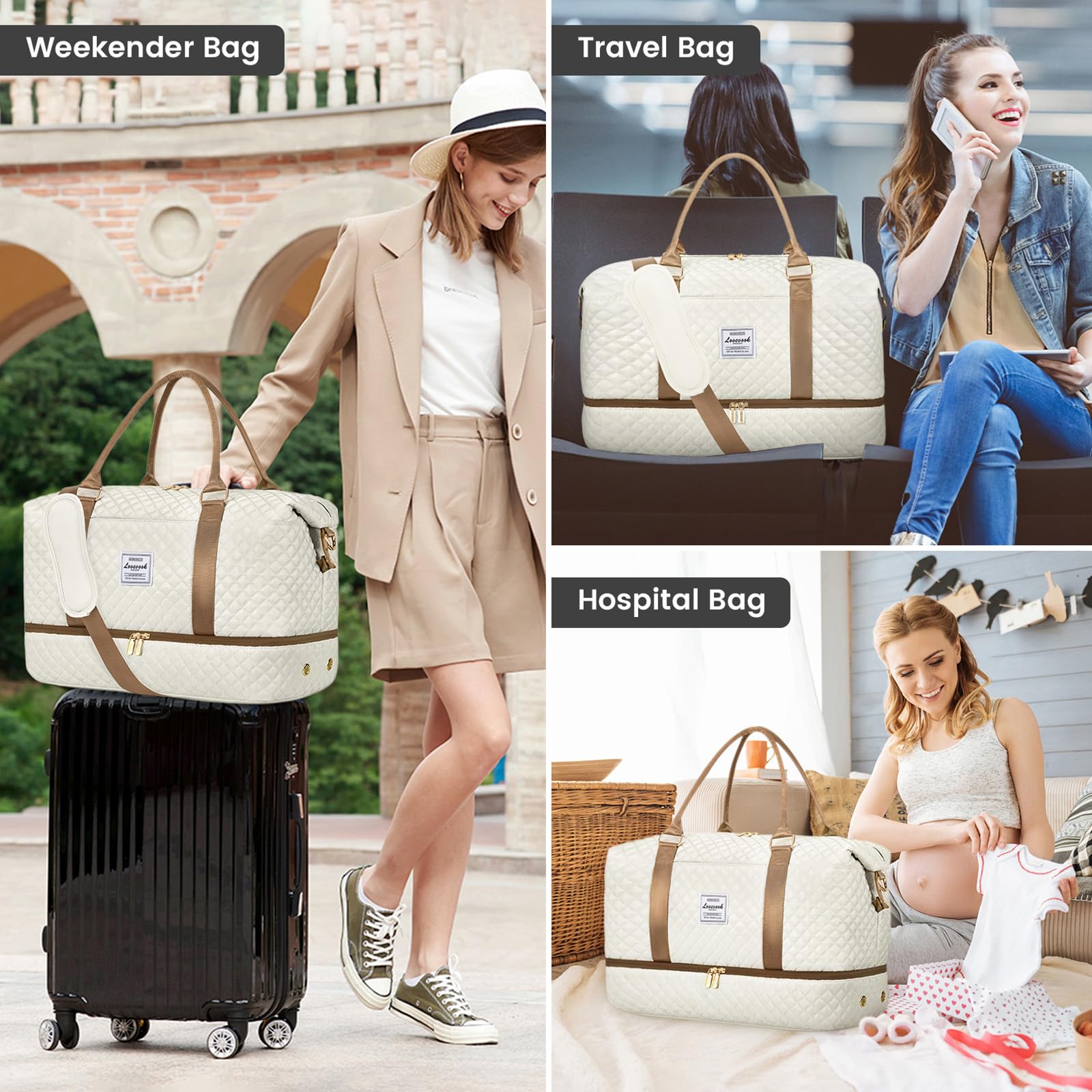 Foto 7 pulgar | Bolsa De Viaje Lovevook Para Mujer Con Compartimento Para Zapatos - Venta Internacional.