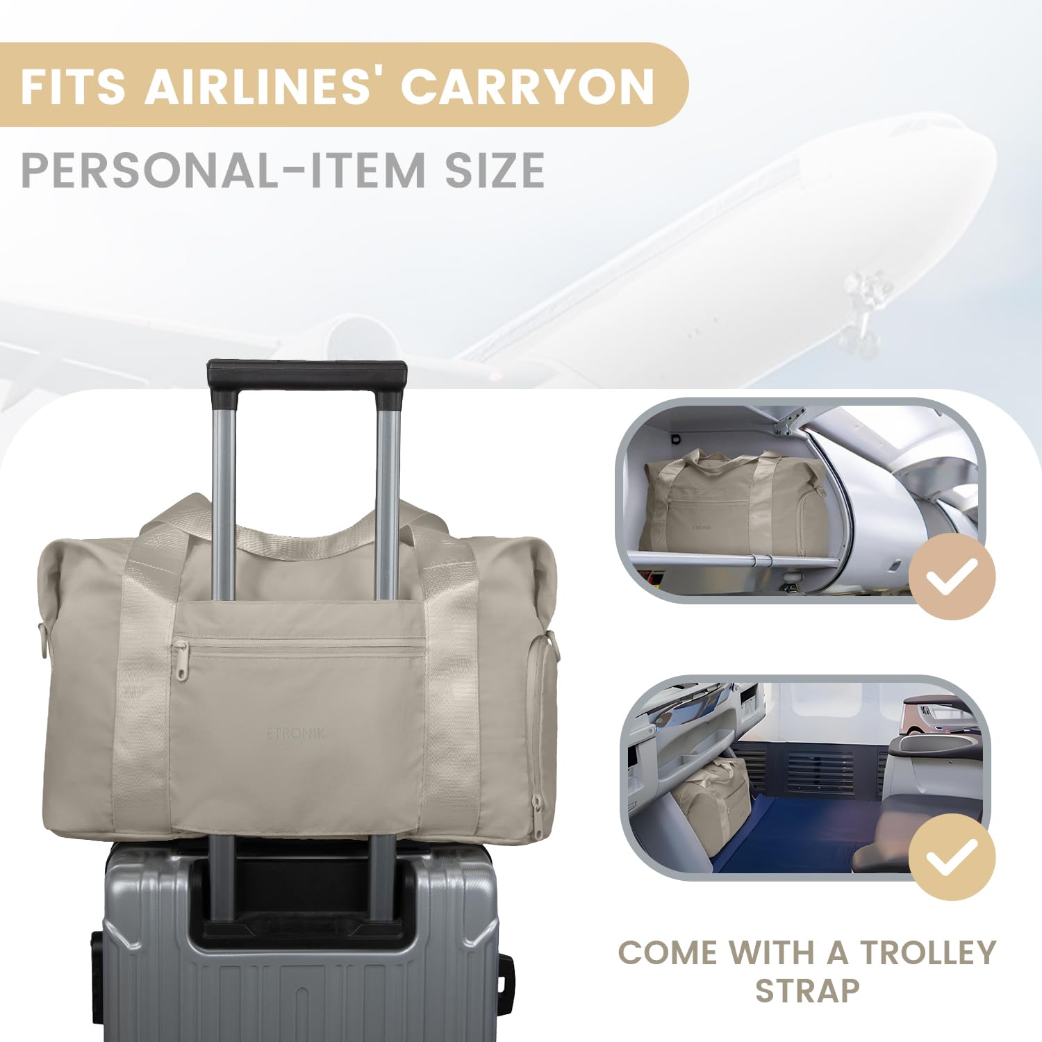 Foto 4 pulgar | Bolsa De Viaje Etronik Plegable Para Mujeres Y Hombres Con Compartimento Para Zapatos - Venta Internacional.