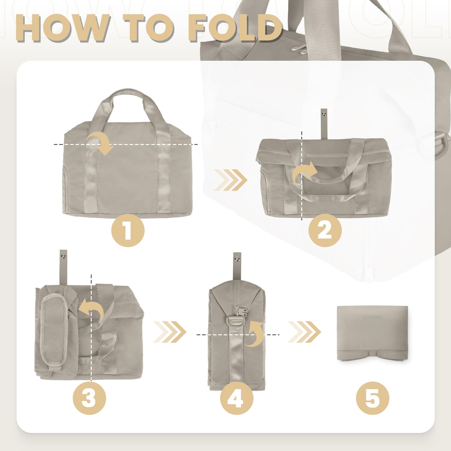 Foto 5 pulgar | Bolsa De Viaje Etronik Plegable Para Mujeres Y Hombres Con Compartimento Para Zapatos - Venta Internacional.