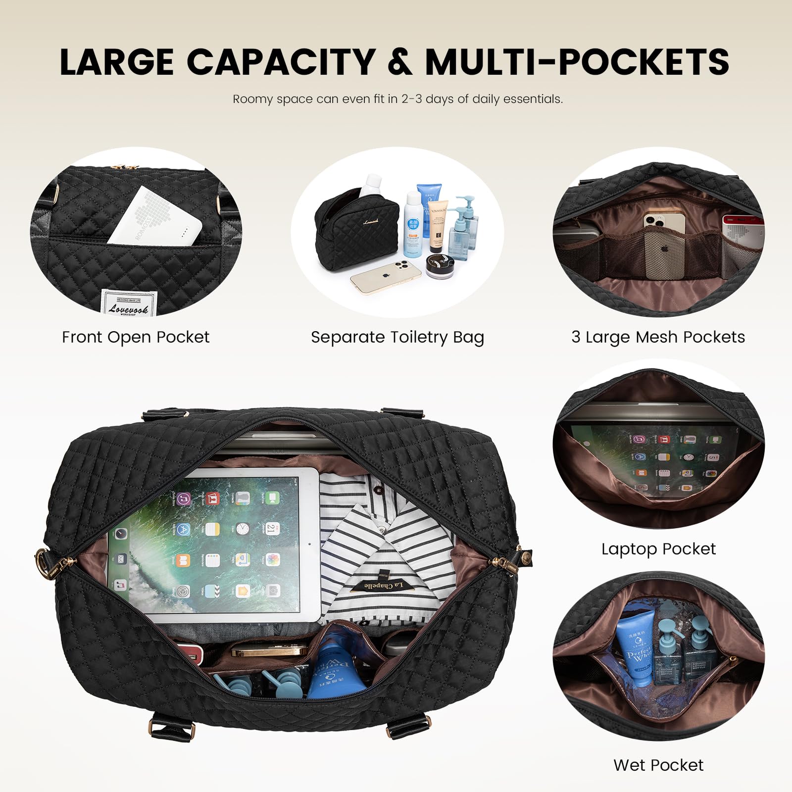 Foto 4 pulgar | Bolsa De Viaje Lovevook Para Mujer Con Compartimento Para Zapatos - Venta Internacional.