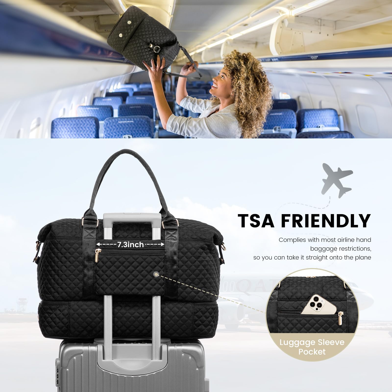 Foto 5 pulgar | Bolsa De Viaje Lovevook Para Mujer Con Compartimento Para Zapatos - Venta Internacional.