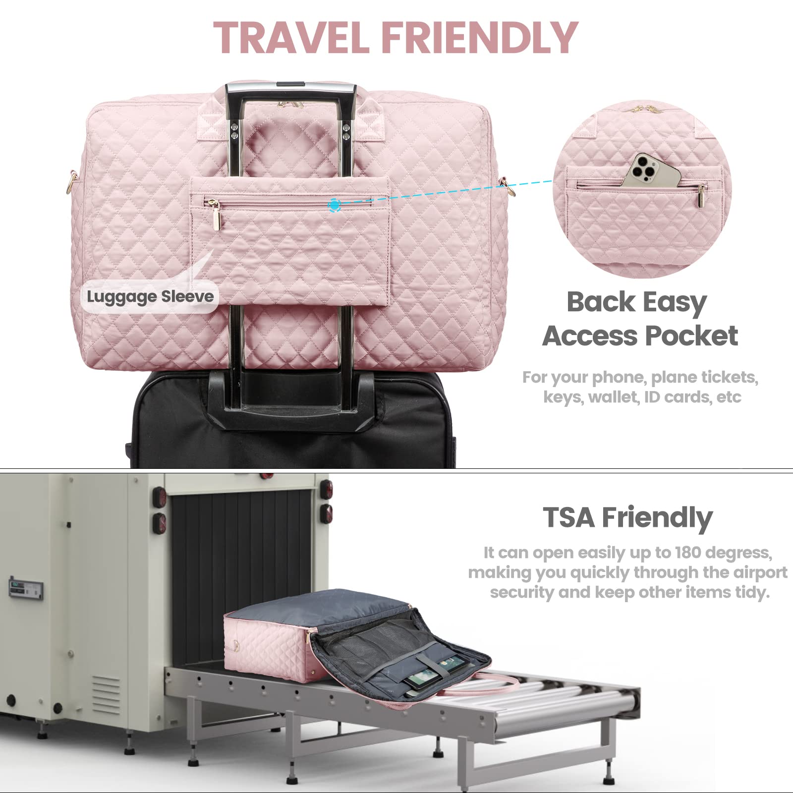 Foto 4 | Bolsa De Viaje Lovevook Weekender Para Mujer Con Portátil Comp - Venta Internacional.