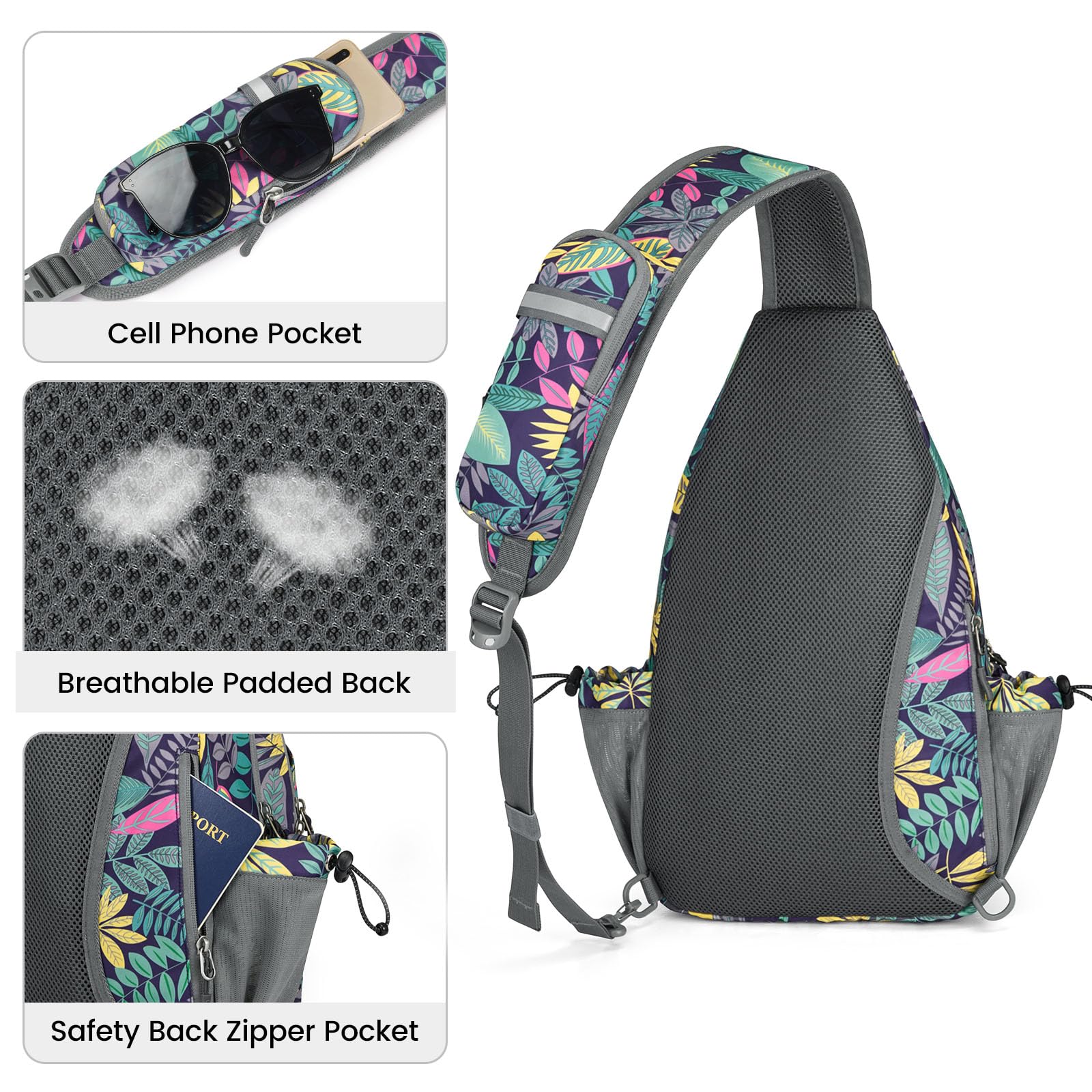 Foto 5 pulgar | Mochila Bandolera Pickleball Bag G4free Blue Leaf - Venta Internacional.