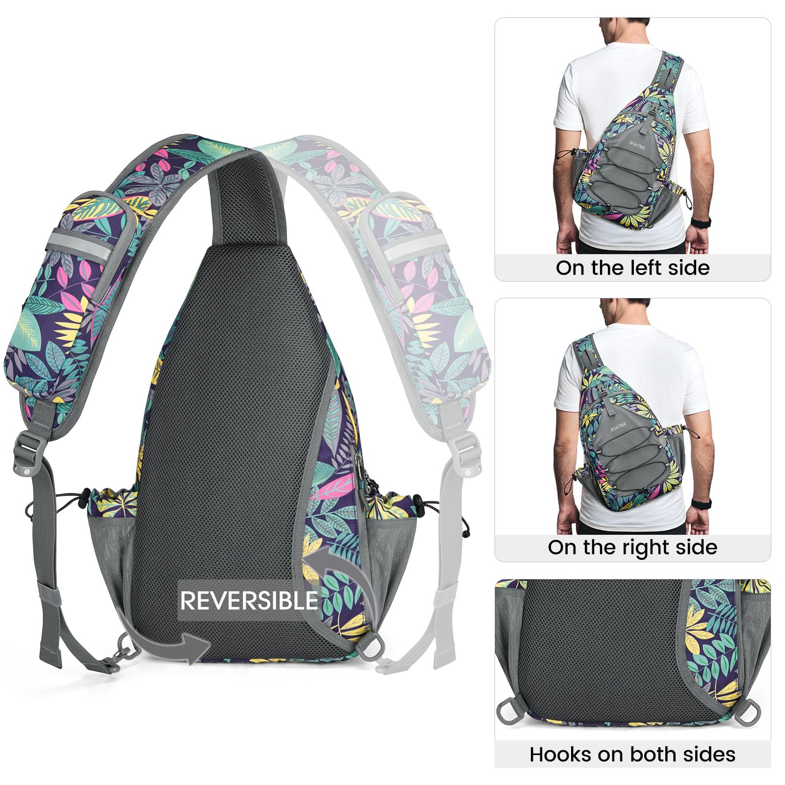 Foto 8 pulgar | Mochila Bandolera Pickleball Bag G4free Blue Leaf - Venta Internacional.