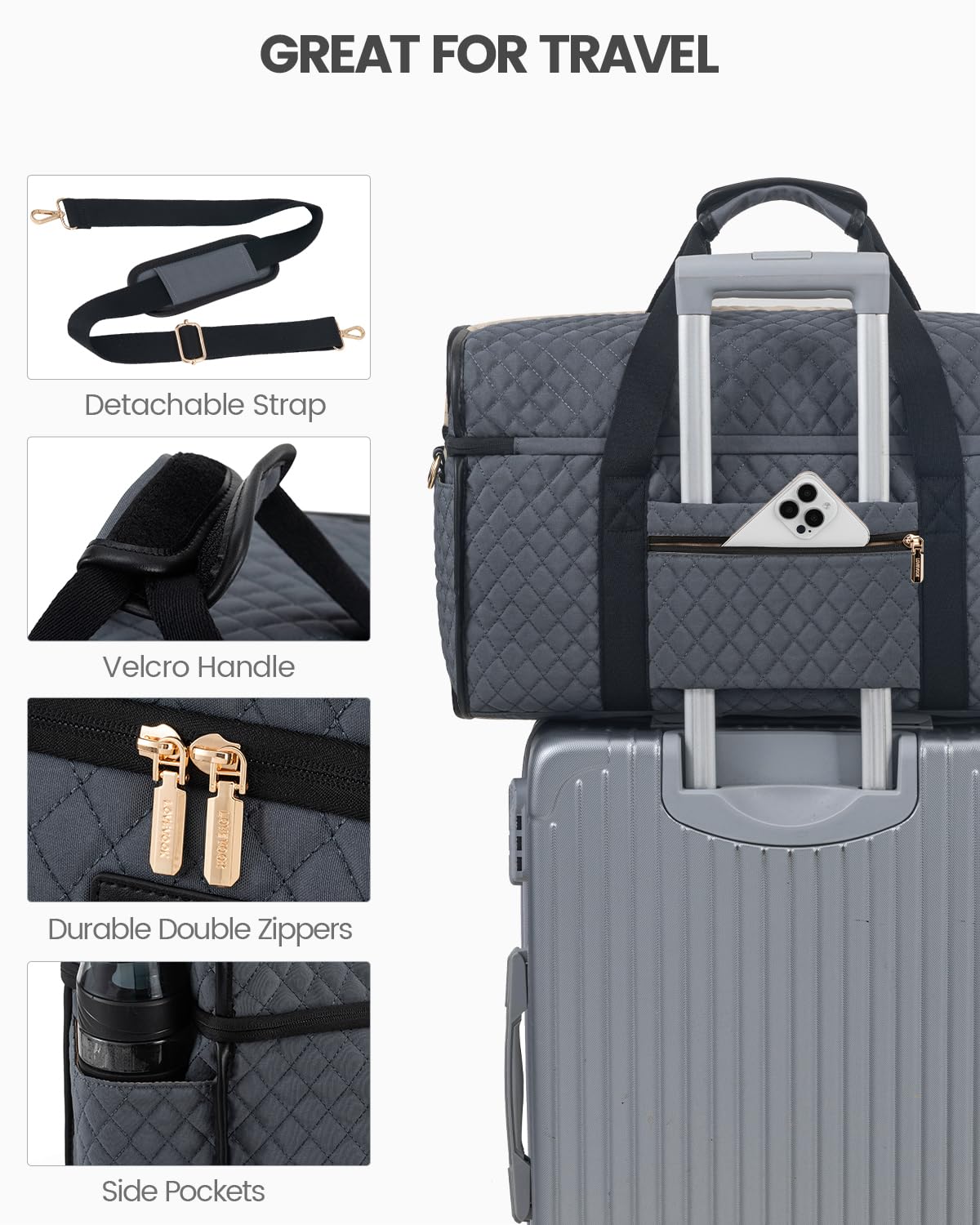 Foto 7 pulgar | Bolsa De Viaje Lovevook Weekender Para Mujer, Juego De 3 Piezas - Venta Internacional.