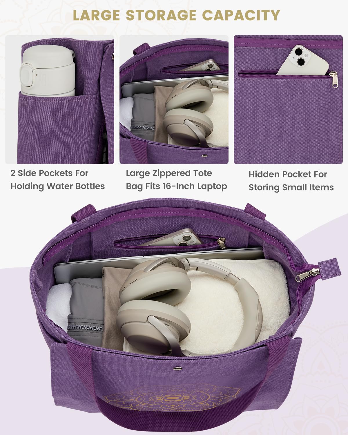 Foto 4 pulgar | Bolsa Para Esterilla De Yoga Gonex, Bolsa De Lona Morada - Venta Internacional.