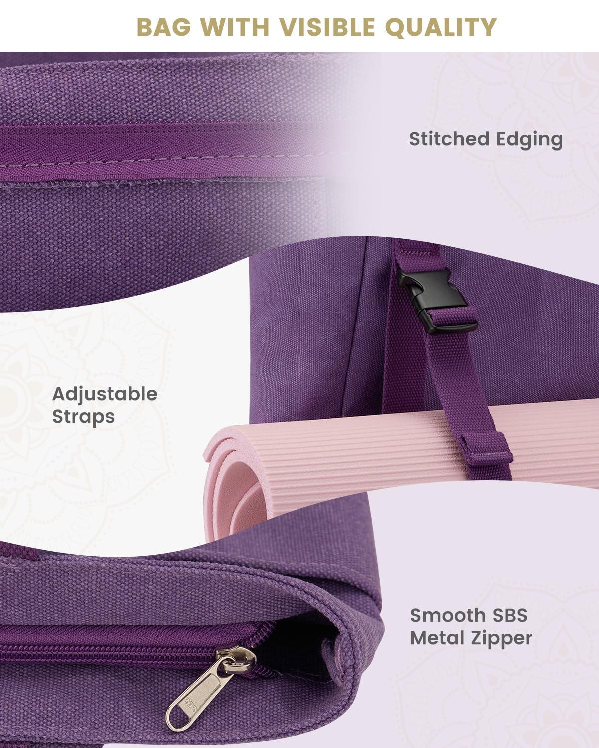 Foto 5 pulgar | Bolsa Para Esterilla De Yoga Gonex, Bolsa De Lona Morada - Venta Internacional.