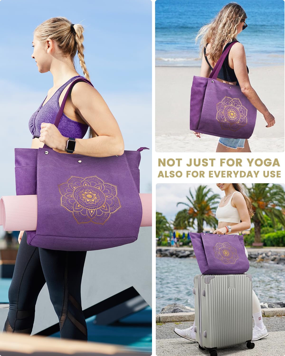 Foto 7 pulgar | Bolsa Para Esterilla De Yoga Gonex, Bolsa De Lona Morada - Venta Internacional.