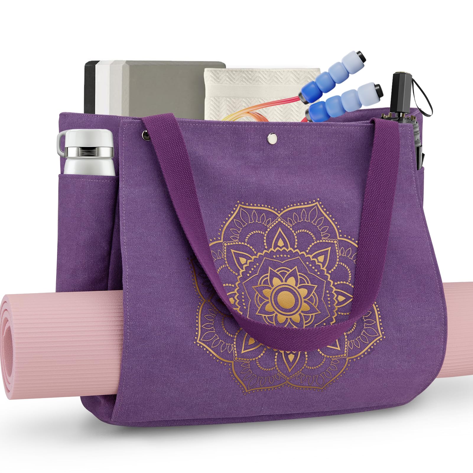 Foto 8 pulgar | Bolsa Para Esterilla De Yoga Gonex, Bolsa De Lona Morada - Venta Internacional.