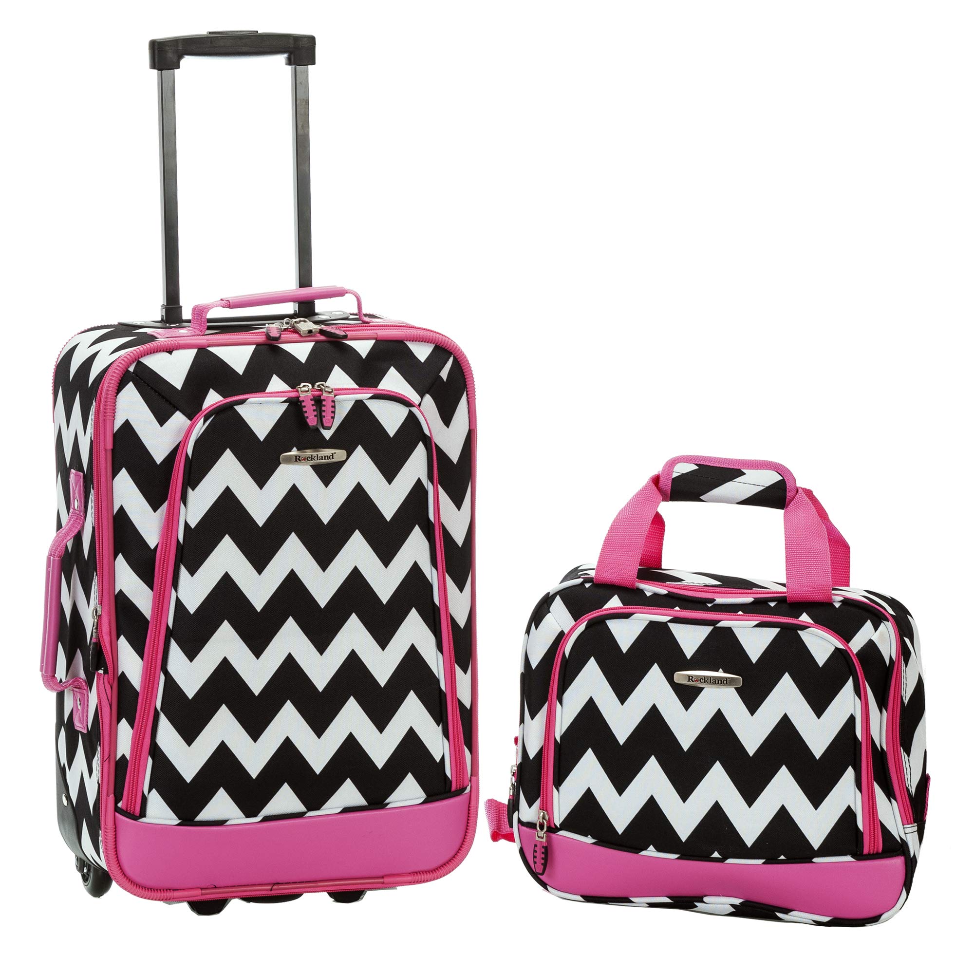Foto 2 pulgar | Set De Equipaje Rockland Fashion Softside Upright Pink Chevron - Venta Internacional.