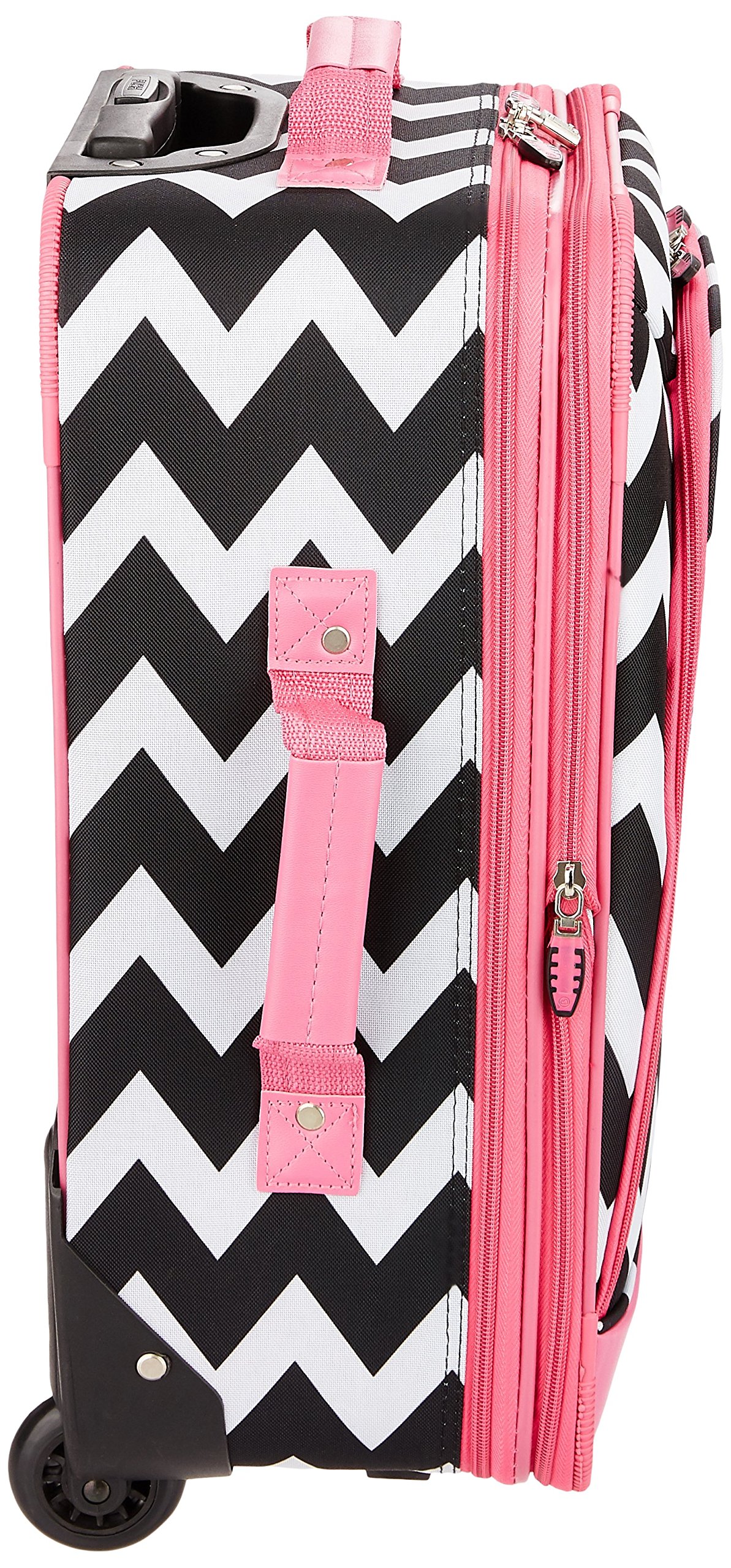 Foto 4 pulgar | Set De Equipaje Rockland Fashion Softside Upright Pink Chevron - Venta Internacional.