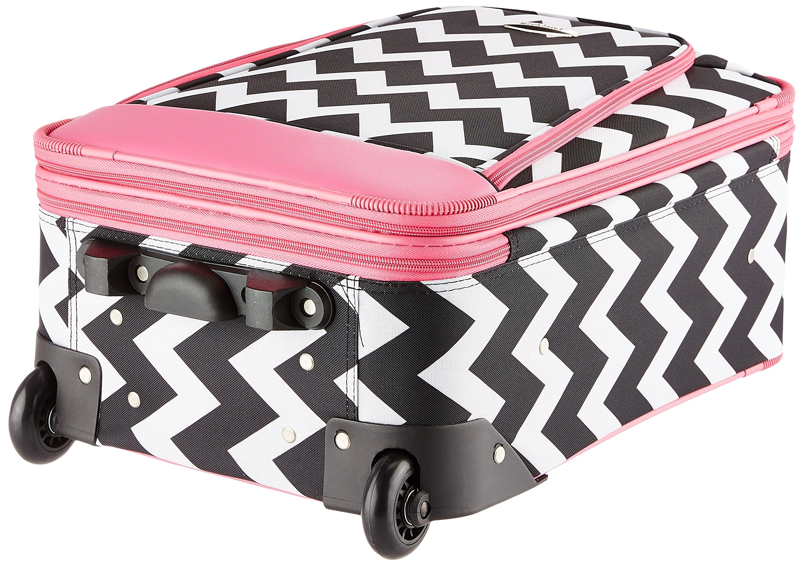 Foto 5 pulgar | Set De Equipaje Rockland Fashion Softside Upright Pink Chevron - Venta Internacional.