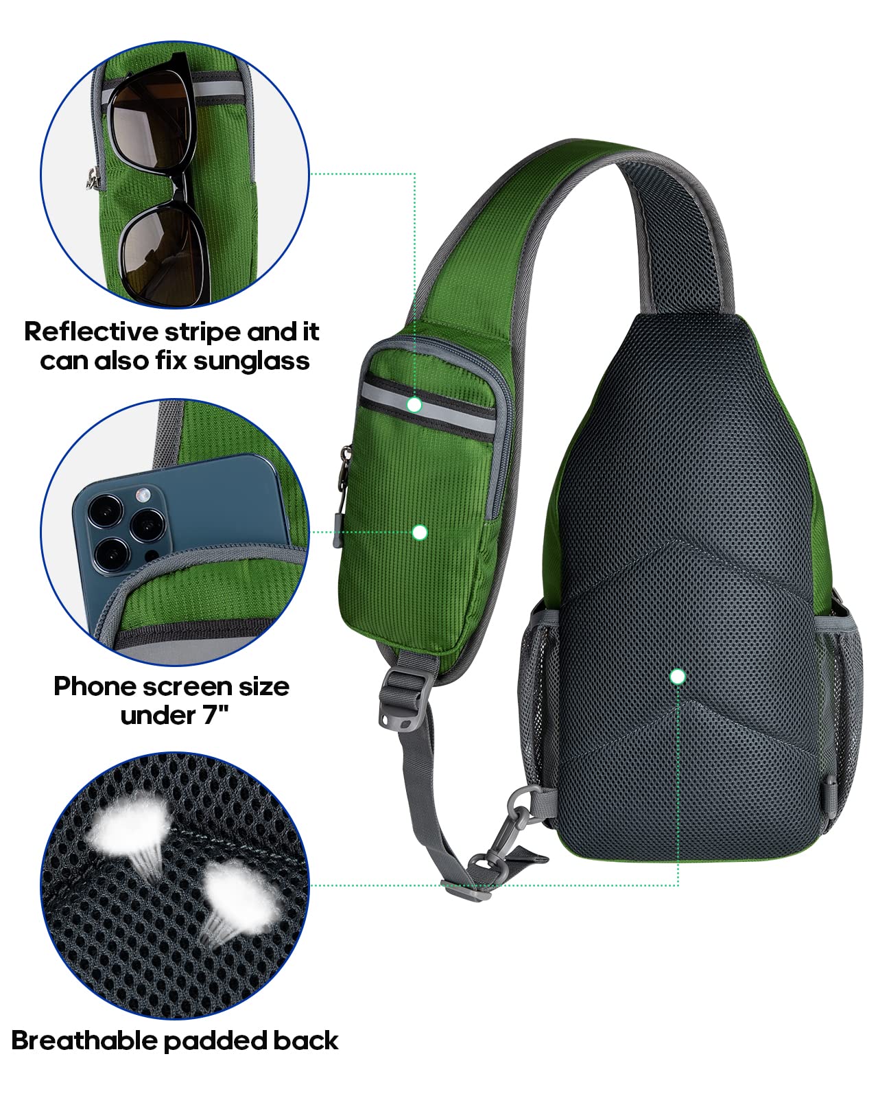 Foto 7 pulgar | Mochila Bandolera Waterfly, Bandolera Para Viajes Y Senderismo - Venta Internacional.