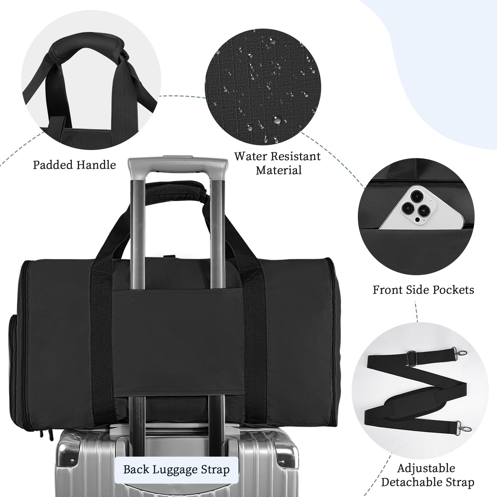 Foto 5 pulgar | Bolsa De Viaje Plegable Ytonet Con Compartimento Para Zapatos, 41 L - Venta Internacional.
