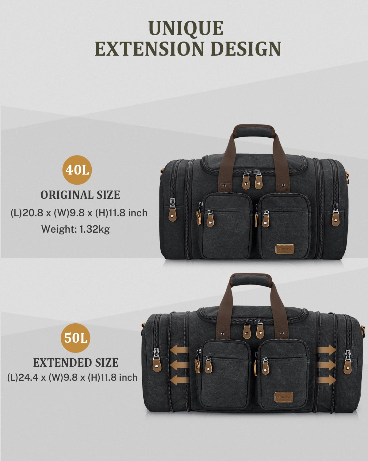 Foto 7 | Bolsa De Lona Gonex De Lona, 50 Litros, Resistente Al Agua Para Viajes - Venta Internacional.