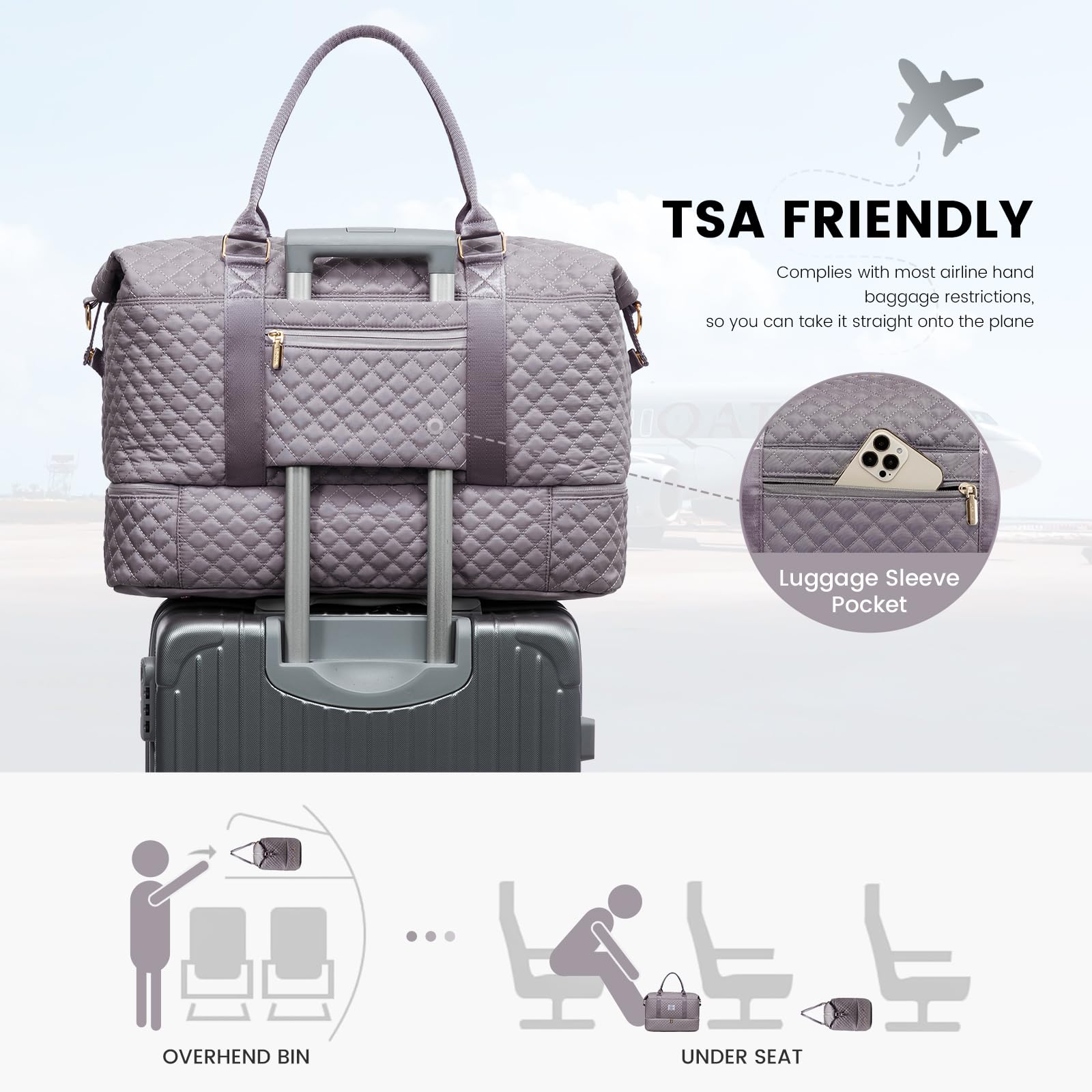 Foto 6 pulgar | Bolsa De Viaje Lovevook Para Mujer Con Compartimento Para Zapatos - Venta Internacional.