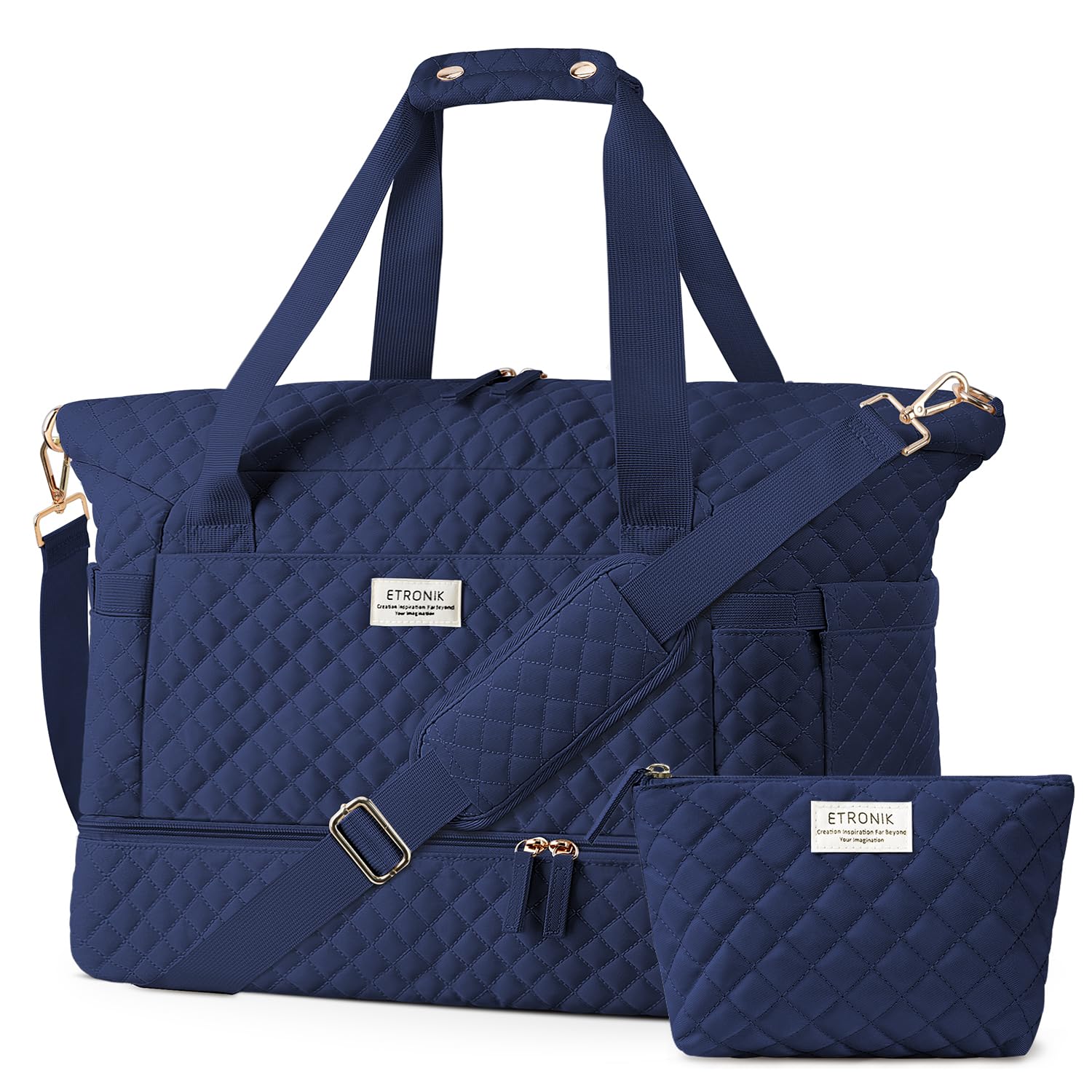 Foto 2 pulgar | Bolsa De Viaje Etronik Gym Duffel Con Compartimento Para Zapatos Para Mujer, Azul - Venta Internacional.
