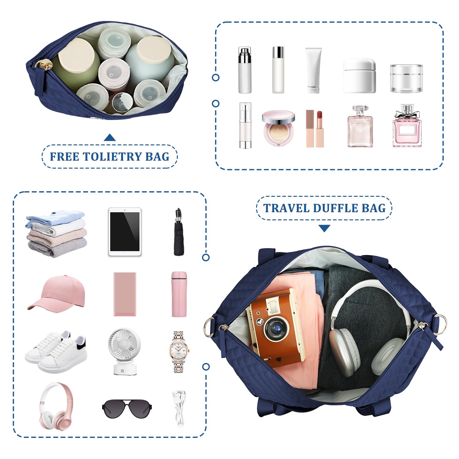 Foto 4 pulgar | Bolsa De Viaje Etronik Gym Duffel Con Compartimento Para Zapatos Para Mujer, Azul - Venta Internacional.