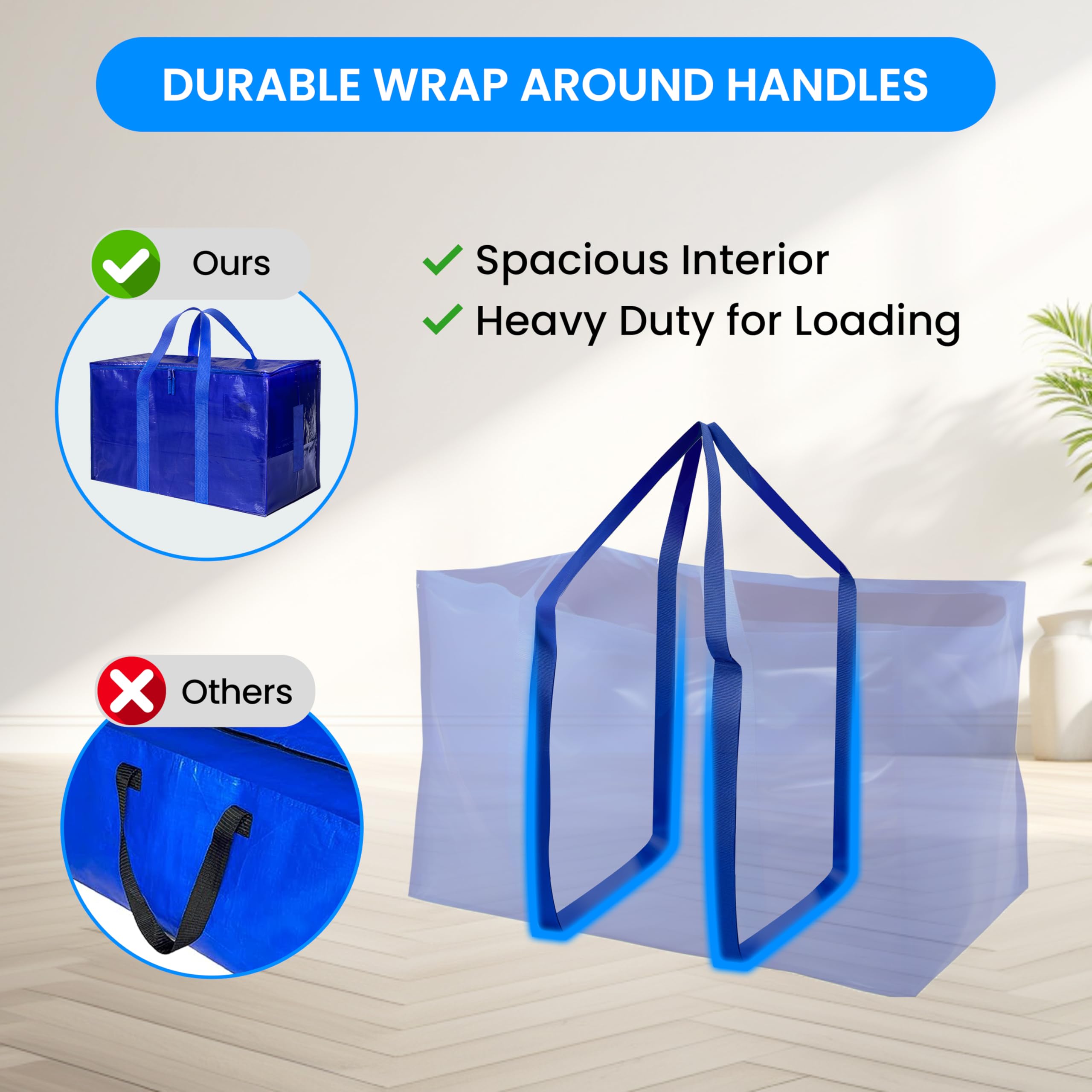 Foto 4 pulgar | Bolsas De Mudanza Simple Deluxe Extra Grandes, Paquete De 6, Azules, 95 L/25 Galones - Venta Internacional.