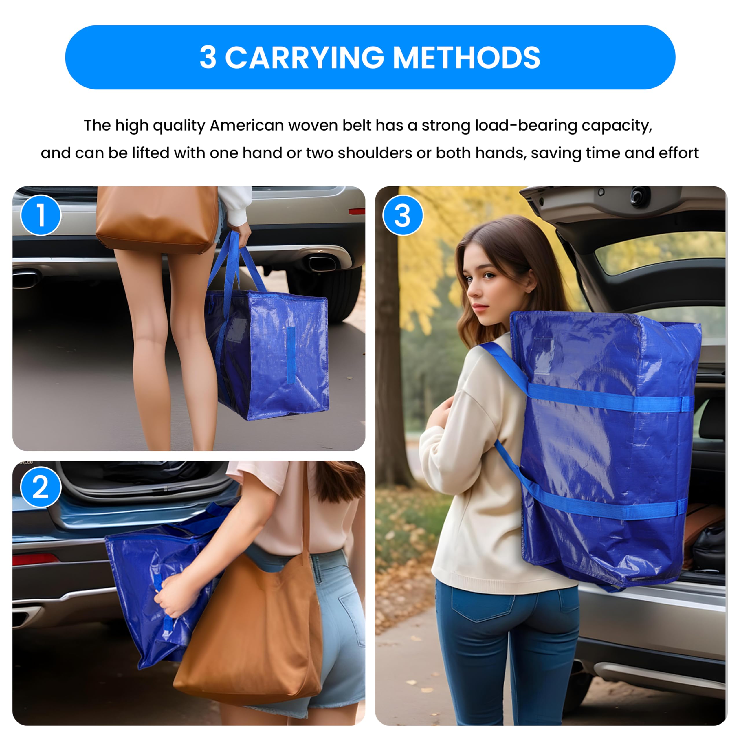 Foto 5 | Bolsas De Mudanza Simple Deluxe Extra Grandes, Paquete De 6, Azules, 95 L/25 Galones - Venta Internacional.