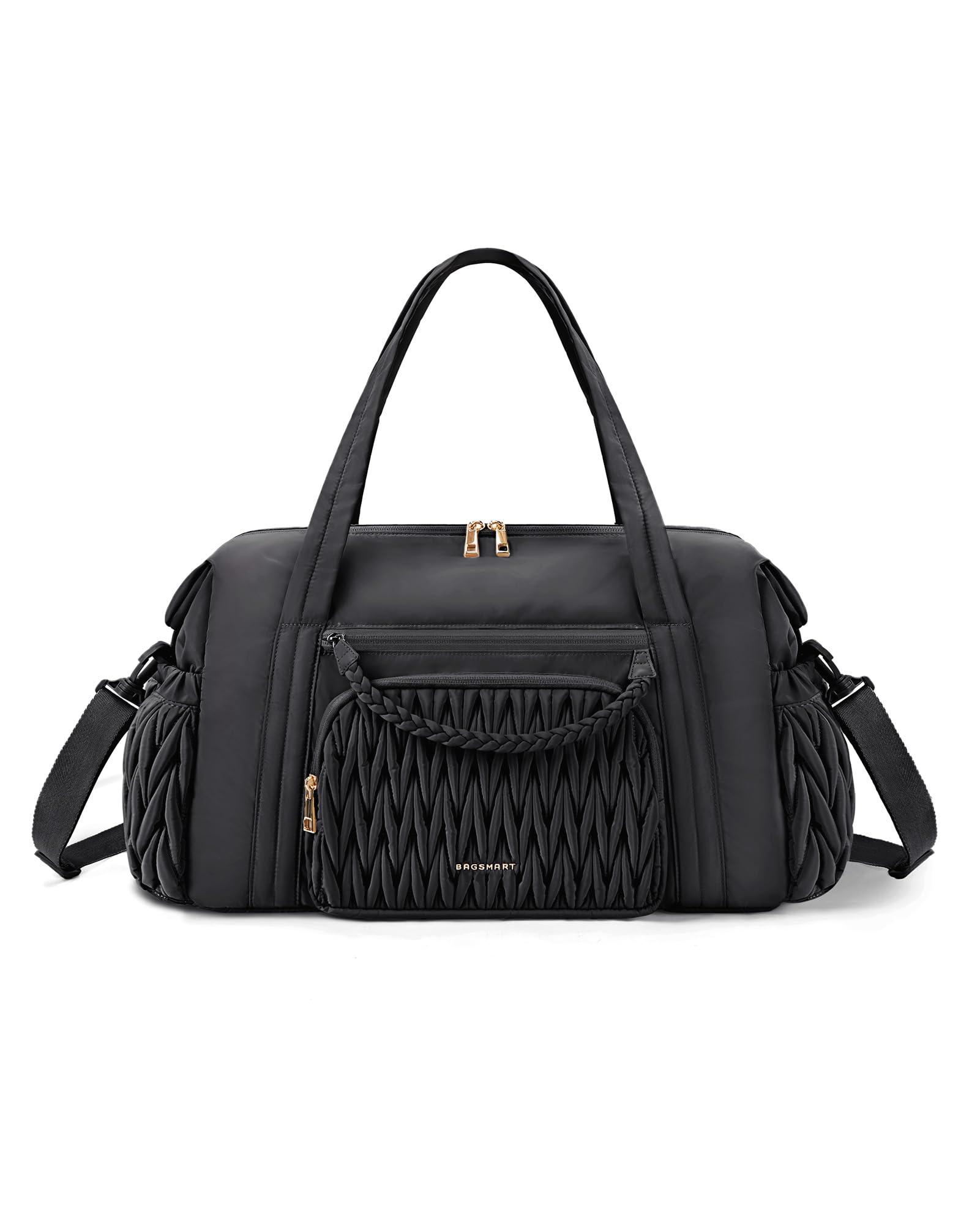 Foto 2 pulgar | Bolsa De Viaje Bagsmart Acolchada Weekender Para Mujer, Color Negro - Venta Internacional.