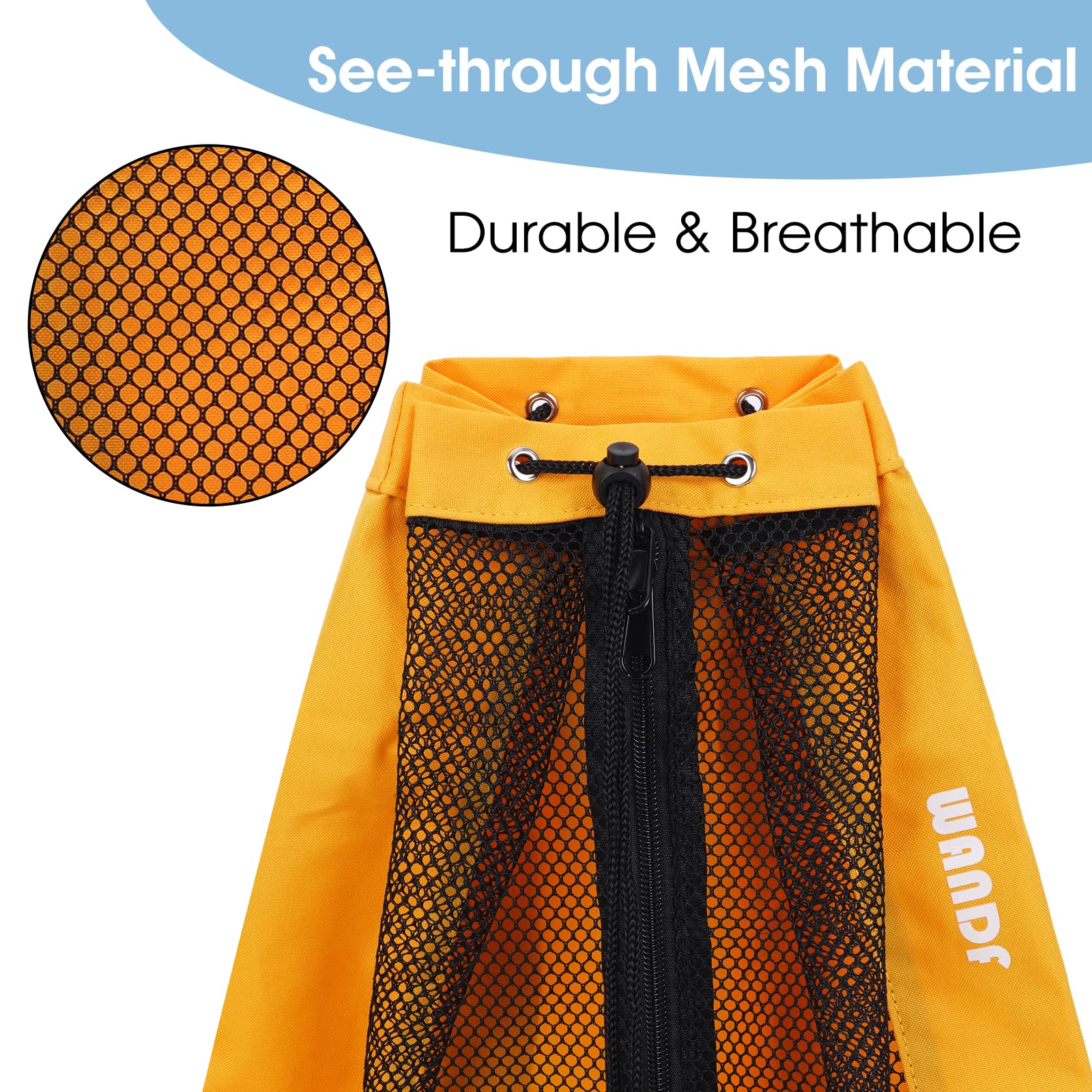Foto 5 pulgar | Bolsa De Natación Wandf, Mochila De Malla Con Cordón Para Nadar, Color Naranja - Venta Internacional.