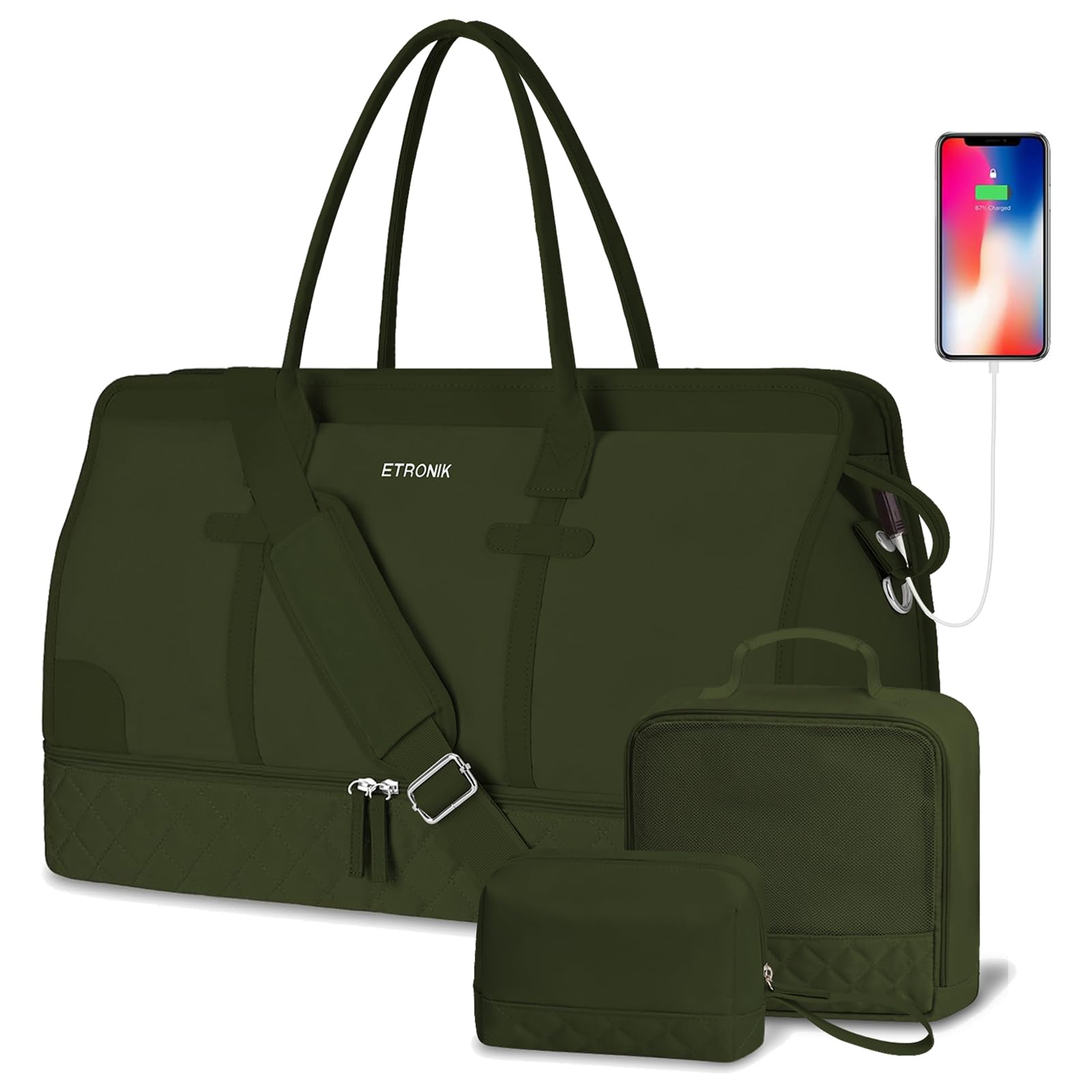 Foto 2 pulgar | Bolsa De Viaje Etronik De Fin De Semana Para Mujer Con Compartimento Para Zapatos - Venta Internacional.