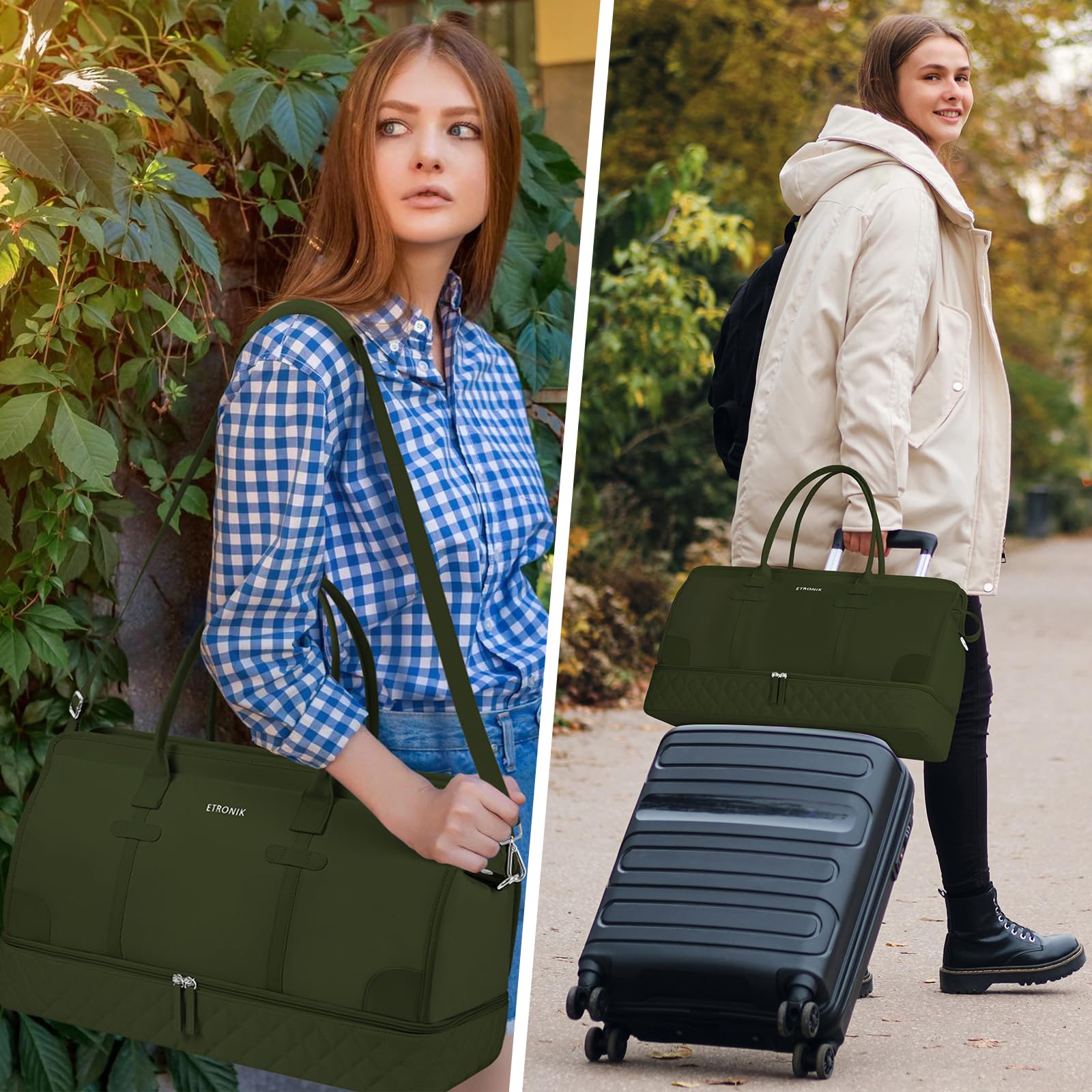 Foto 8 pulgar | Bolsa De Viaje Etronik De Fin De Semana Para Mujer Con Compartimento Para Zapatos - Venta Internacional.