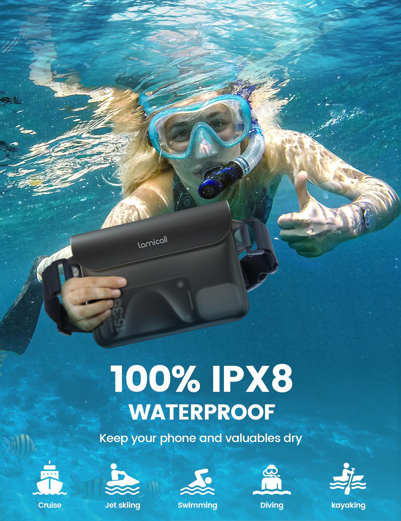 Foto 2 | Riñonera Impermeable Lamicall 2024 Para Iphone 16, 15, 14, 13 Pro/max - Venta Internacional.
