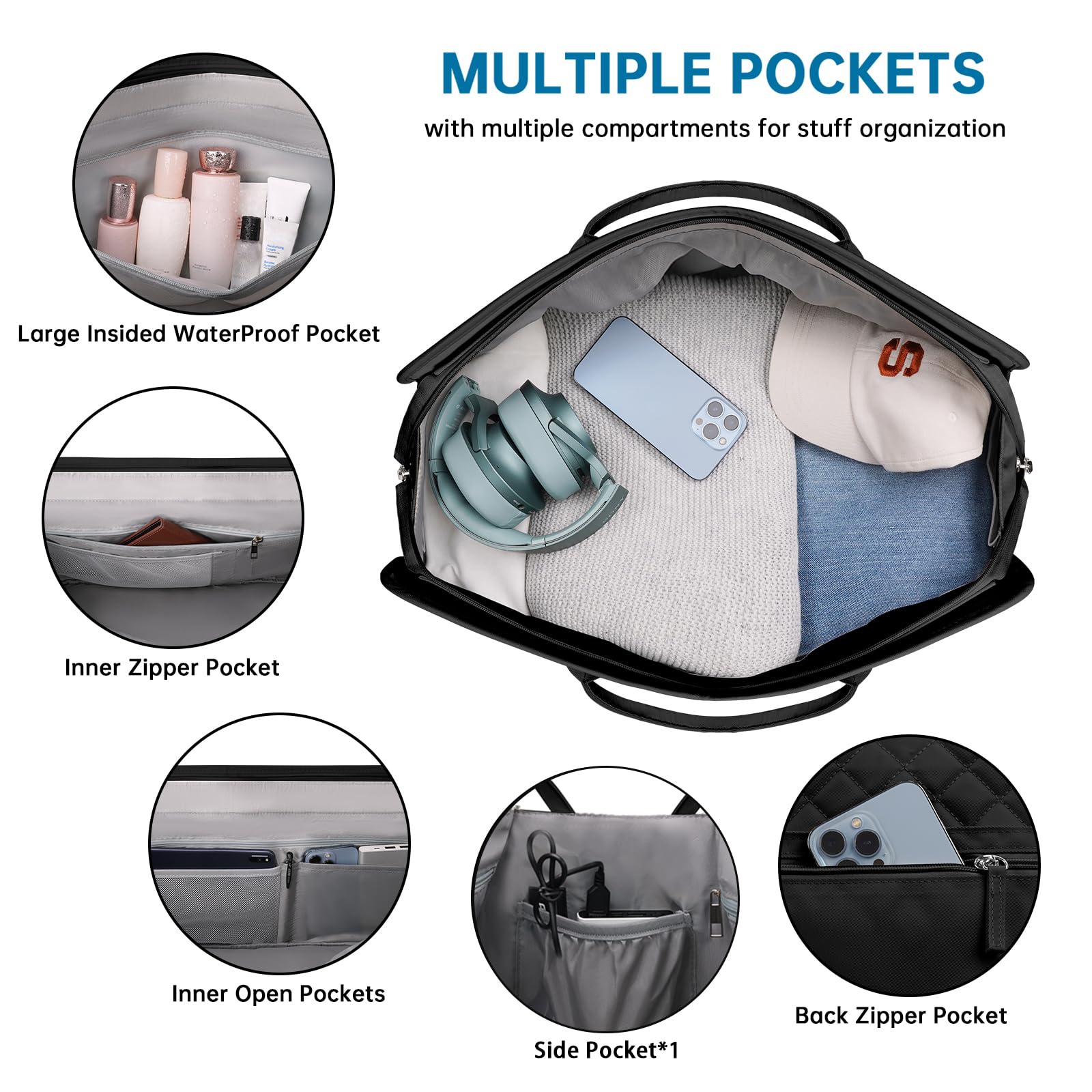 Foto 6 pulgar | Bolsa De Viaje Etronik De Fin De Semana Para Mujer Con Compartimento Para Zapatos - Venta Internacional.