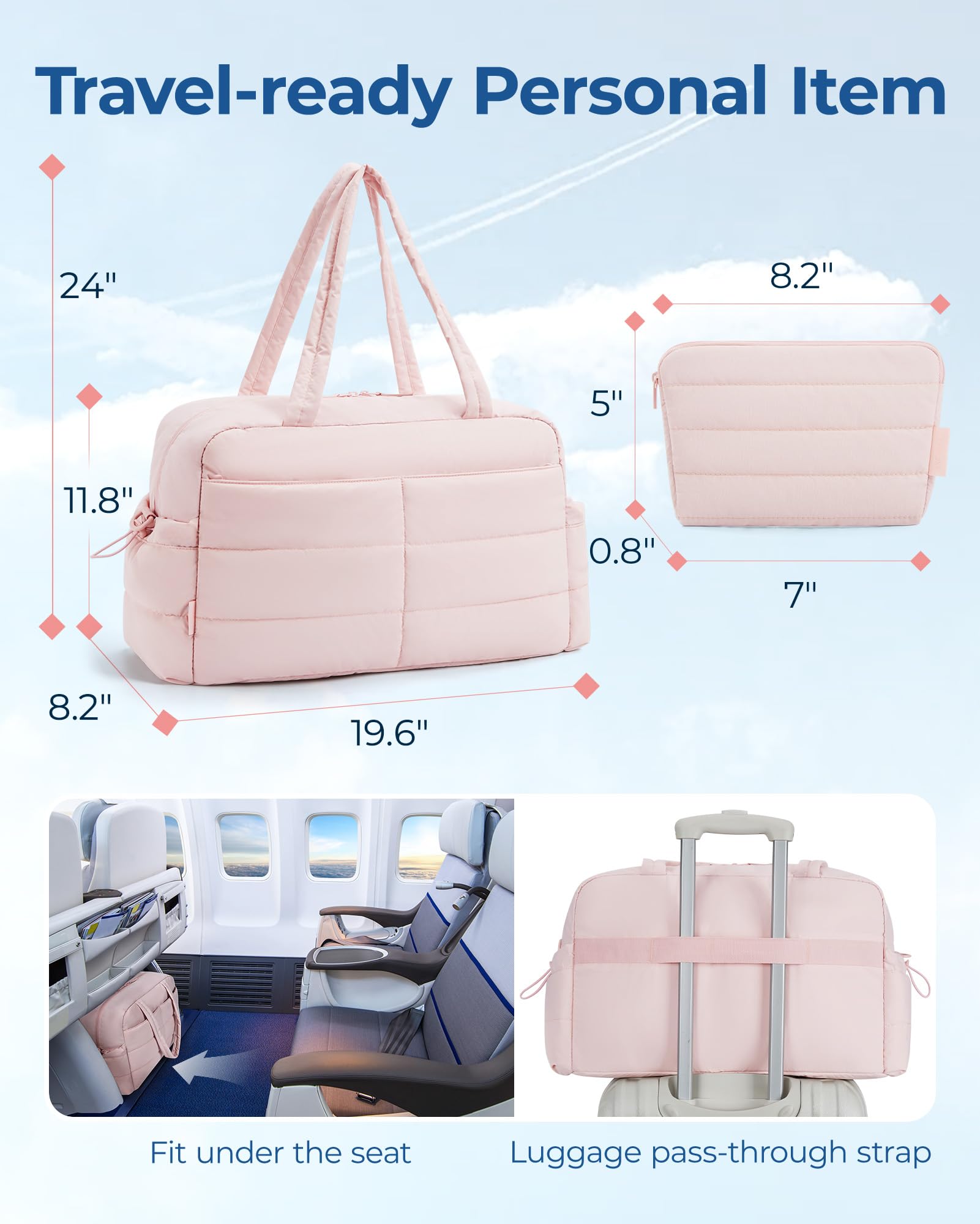 Foto 7 pulgar | Bolsa De Viaje Acolchada Bagsmart Travel 31 L Para Mujer, Color Negro - Venta Internacional.