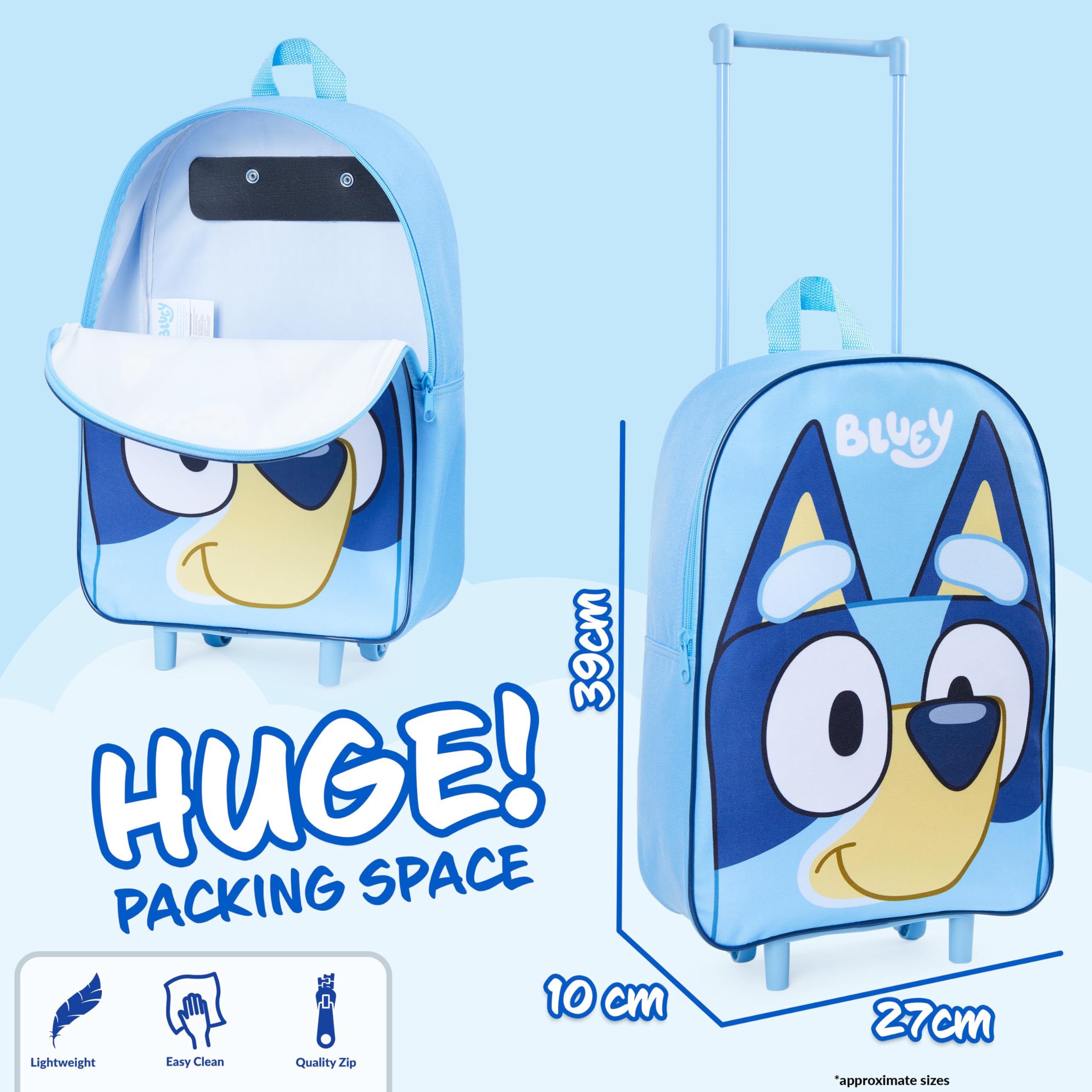 Foto 4 | Maleta De Equipaje Bluey, Plegable, 39 X 27 Cm, 2 Ruedas - Venta Internacional.