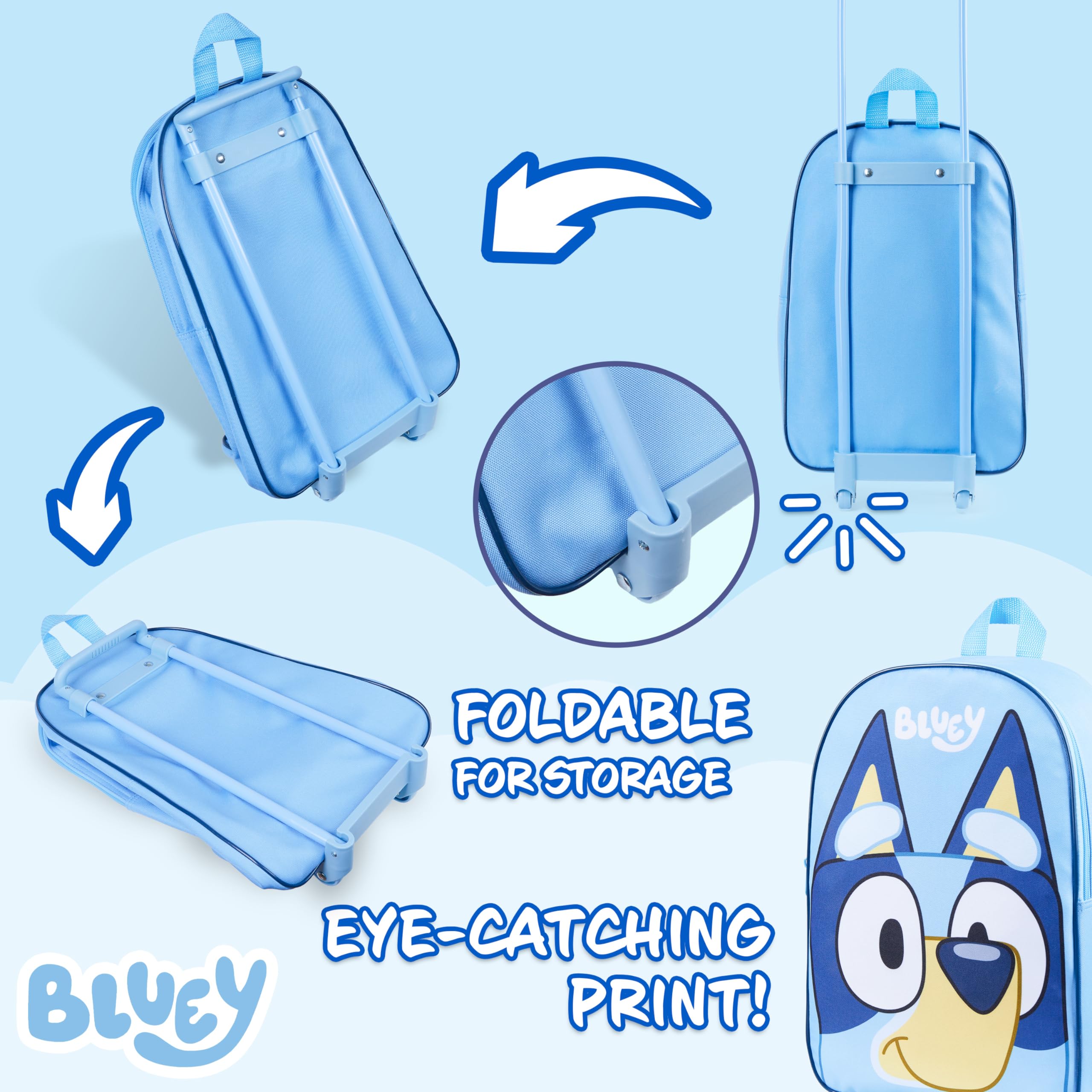 Foto 7 pulgar | Maleta De Equipaje Bluey, Plegable, 39 X 27 Cm, 2 Ruedas - Venta Internacional.
