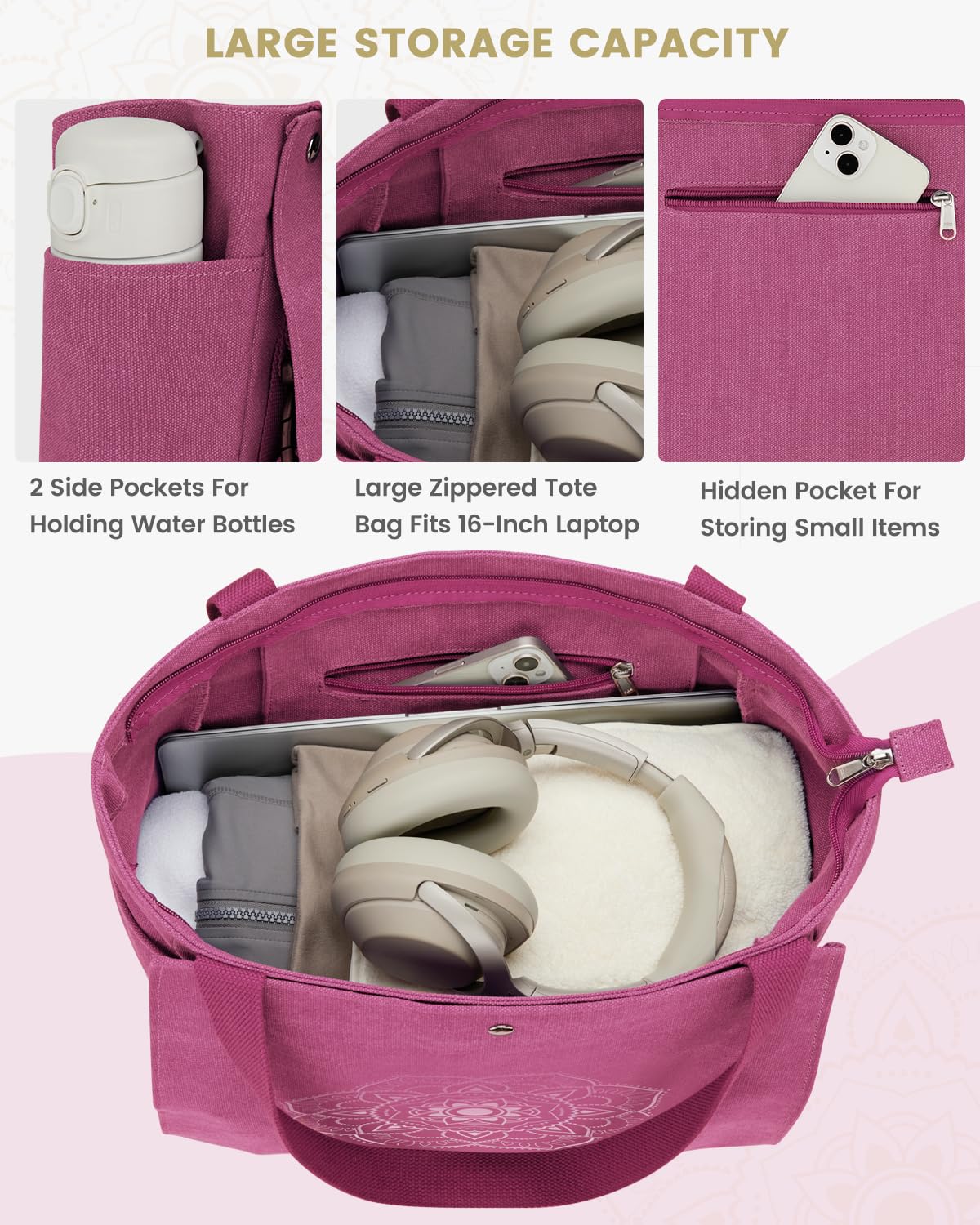 Foto 4 pulgar | Bolsa Para Esterilla De Yoga Gonex, Bolsa De Lona Roja Rosa - Venta Internacional.