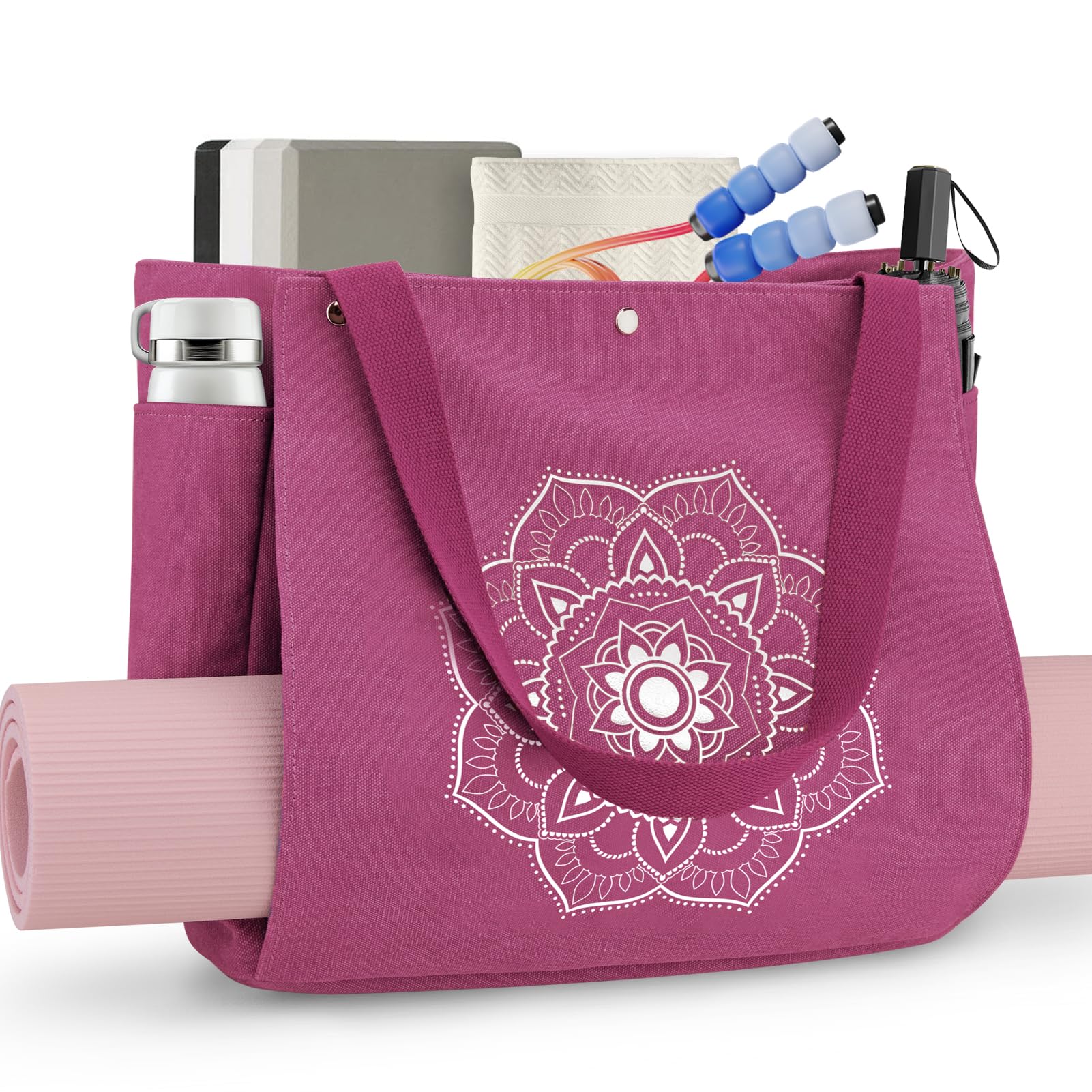 Foto 7 | Bolsa Para Esterilla De Yoga Gonex, Bolsa De Lona Roja Rosa - Venta Internacional.